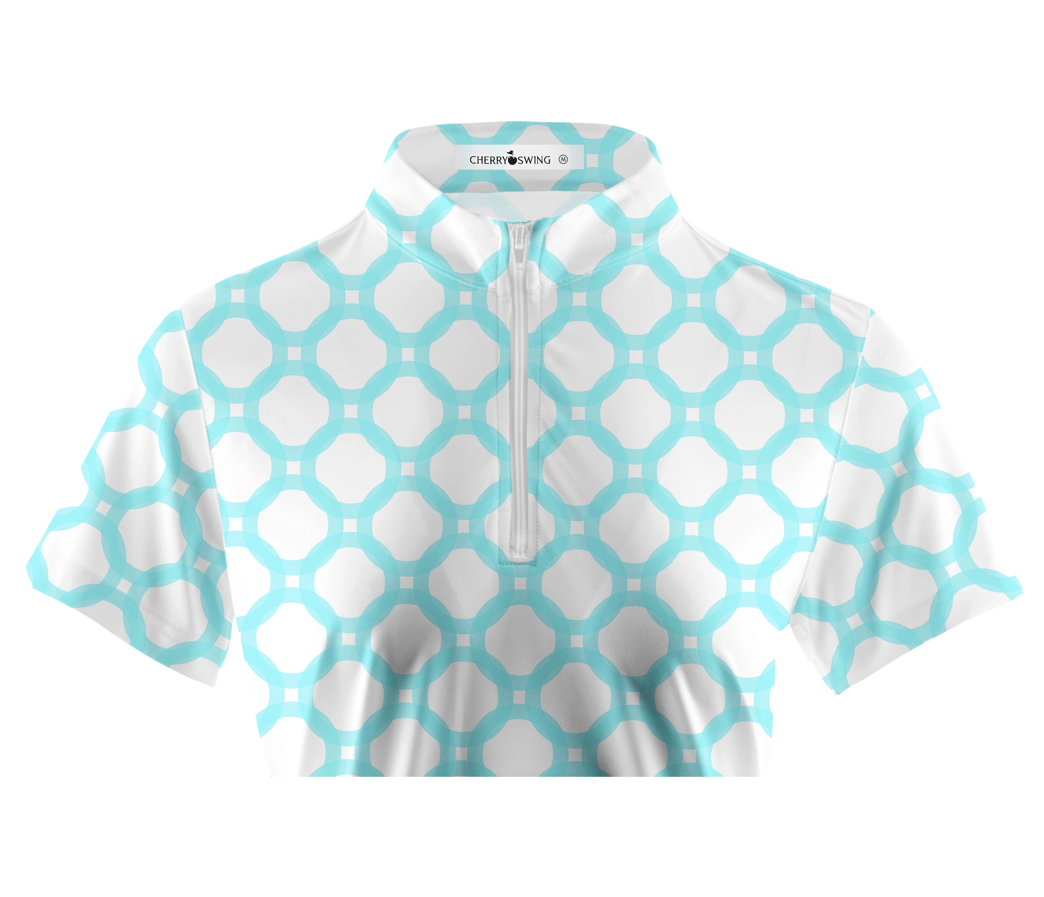 Cherryswing Women's Interlocking Geometric Golf Short Sleeve Polo Shirt