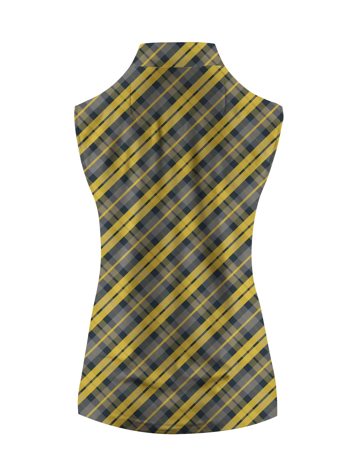 Cherryswing Women's Scottish Plaid Pattern Golf Sleeveless Polo Shirt