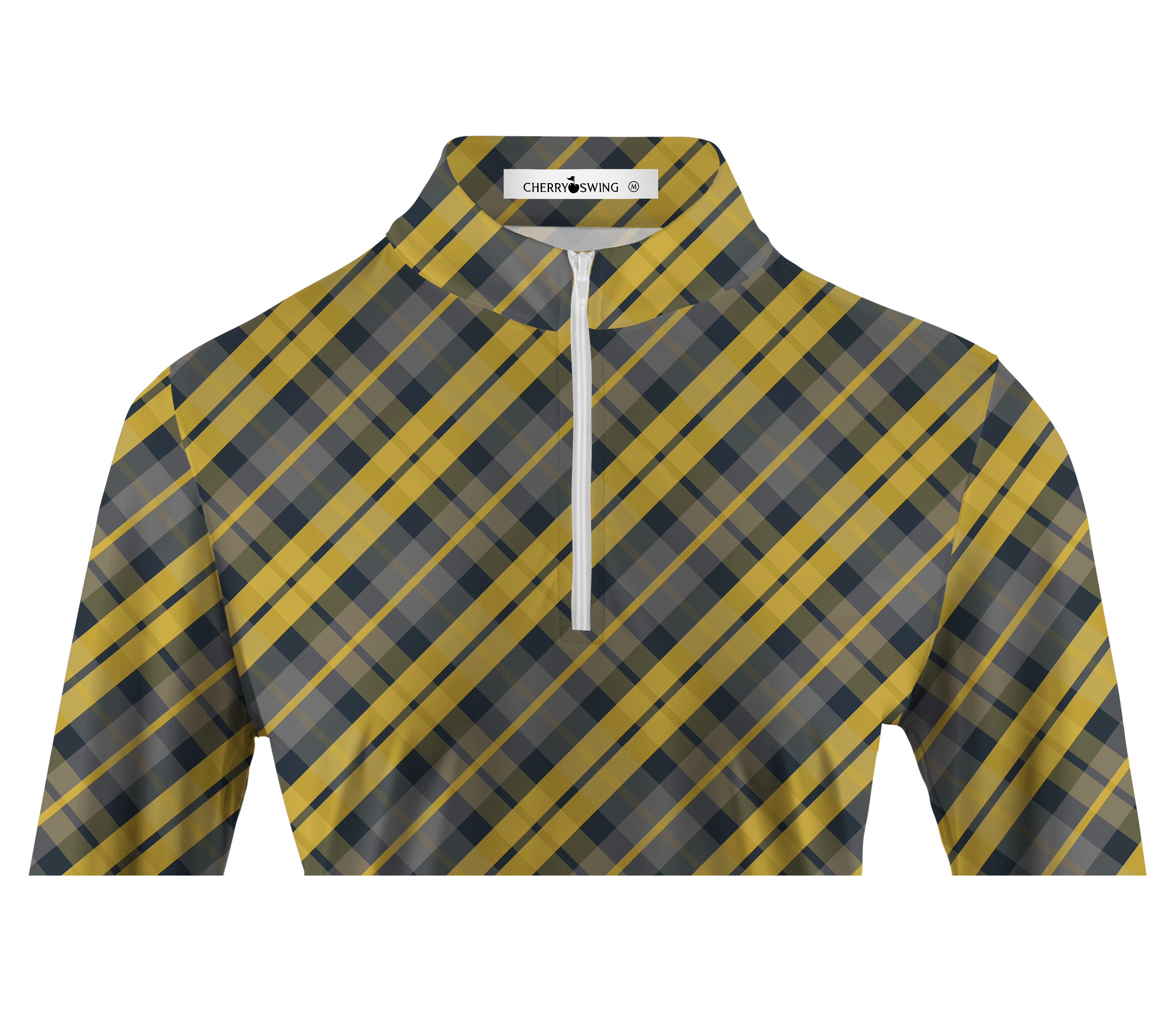 Cherryswing Women's Scottish Plaid Pattern Golf Long Sleeve Polo Shirt