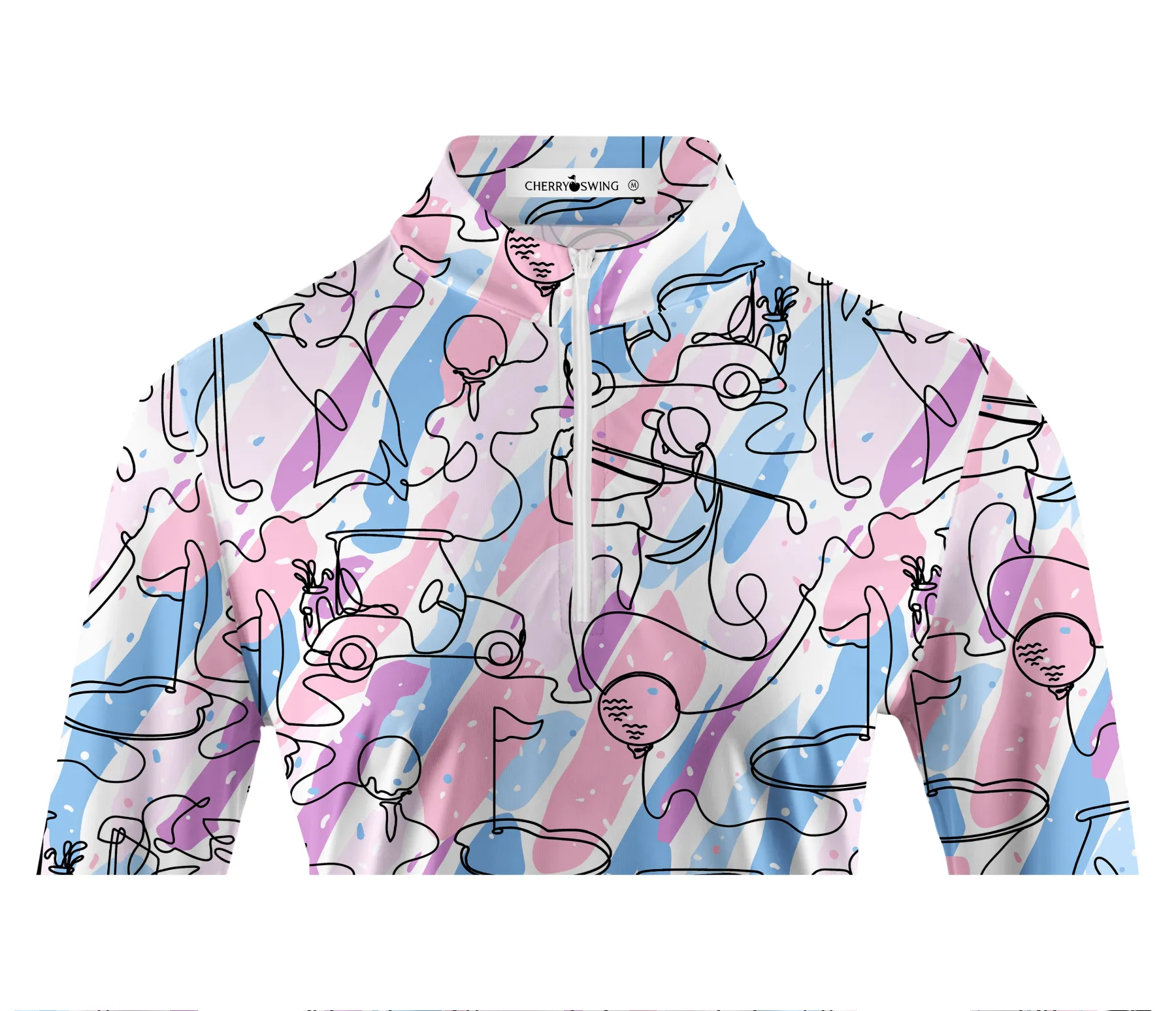 Cherryswing Women's Party in Course Golf Long Sleeve Polo Shirt