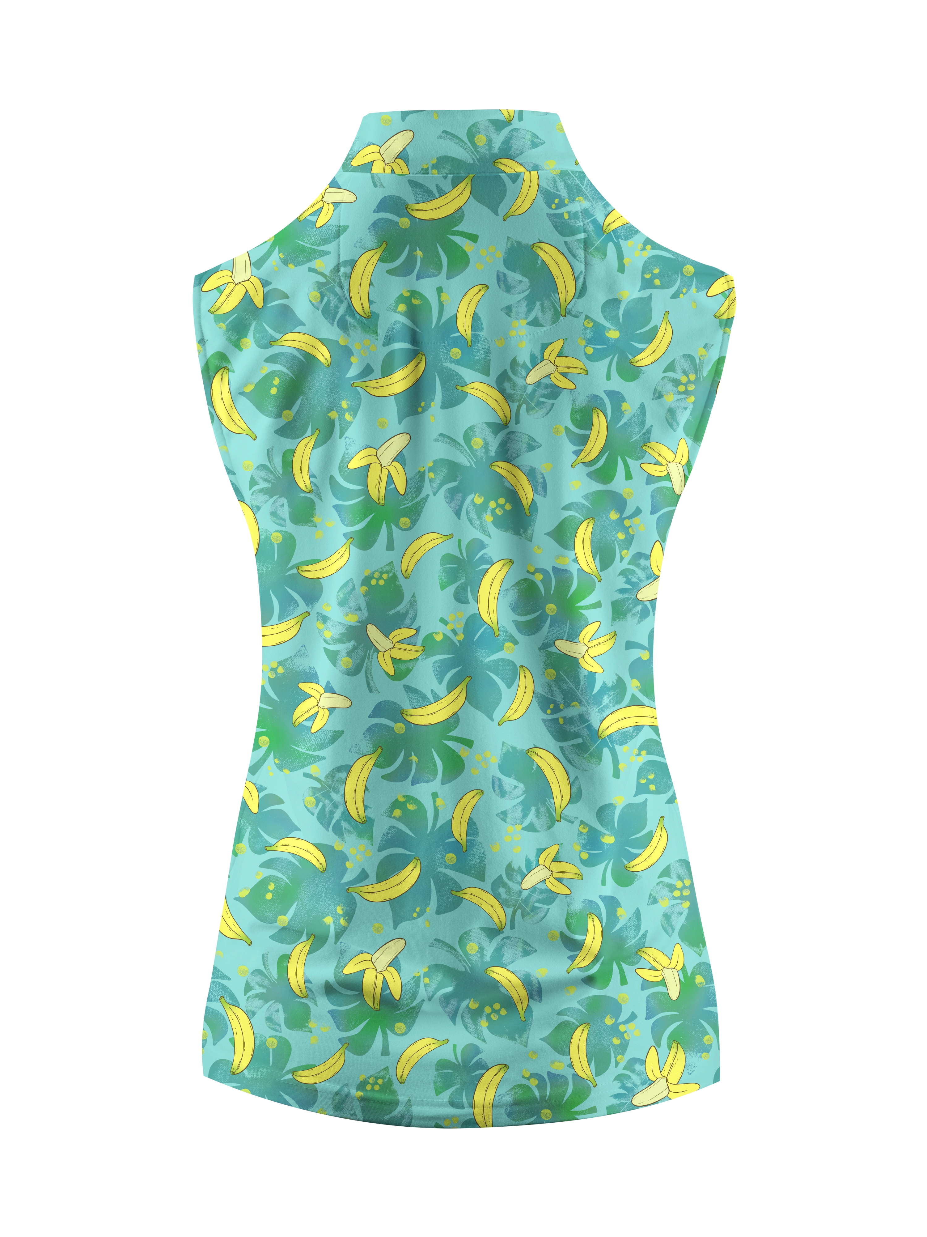 Cherryswing Women's Hawaiian Banana Golf Sleeveless Polo Shirt