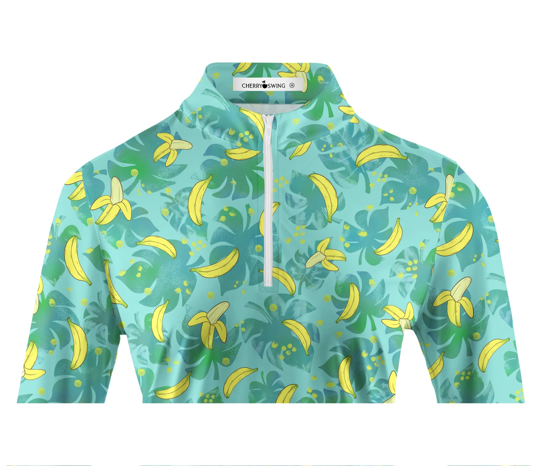 Cherryswing Women's Hawaiian Banana Golf Long Sleeve Polo Shirt