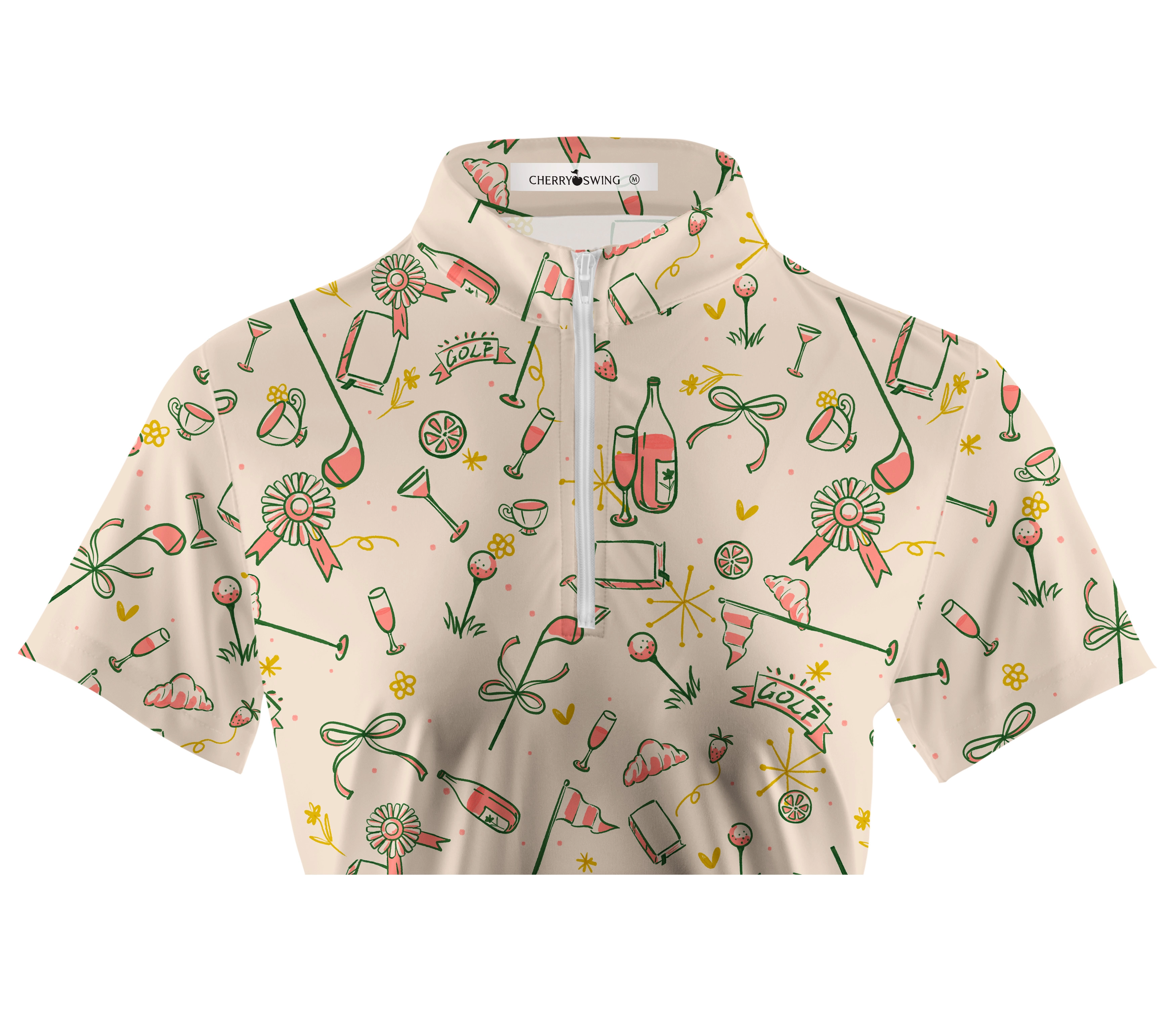 Cherryswing Women's Summer Picnic Golf Short Sleeve Polo Shirt