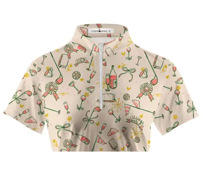 Cherryswing Women's Summer Picnic Golf Short Sleeve Polo Shirt