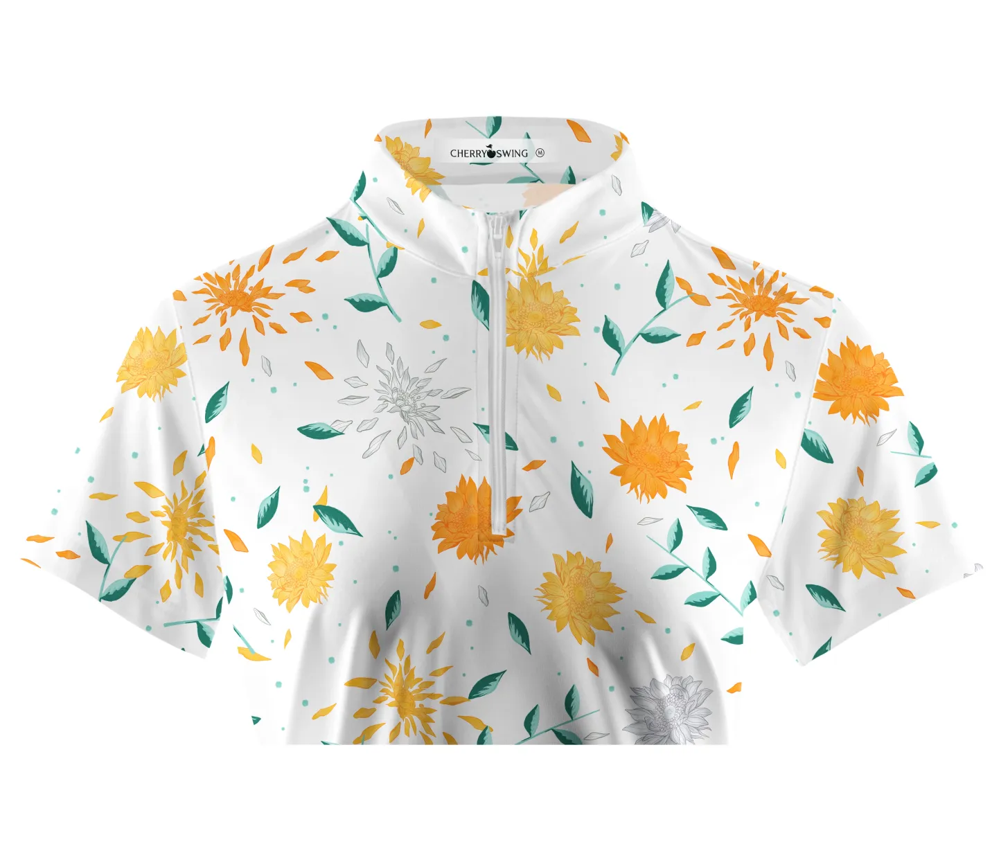 Cherryswing Women's Sunflower  Golf Short Sleeve Polo Shirt