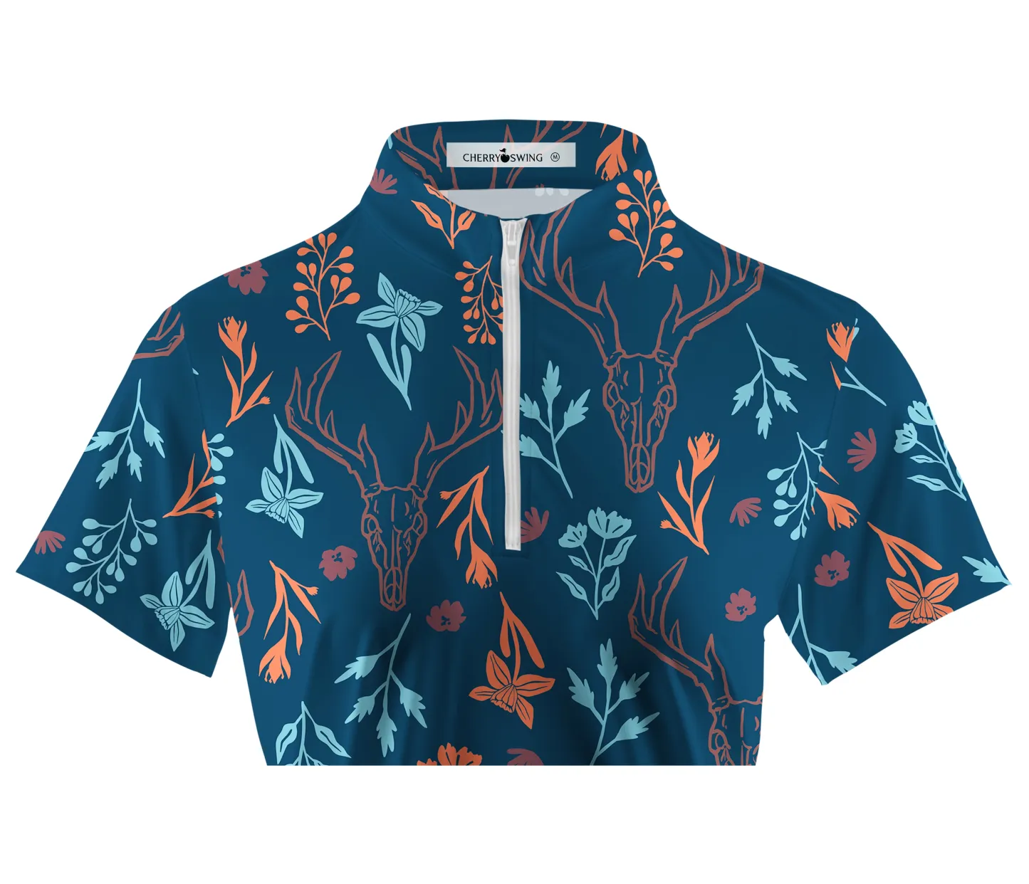 Cherryswing Women's Mystical Forest Short Sleeve Polo Shirt