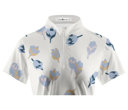 Cherryswing Women's Springtime Tulips Short Sleeve Polo Shirt