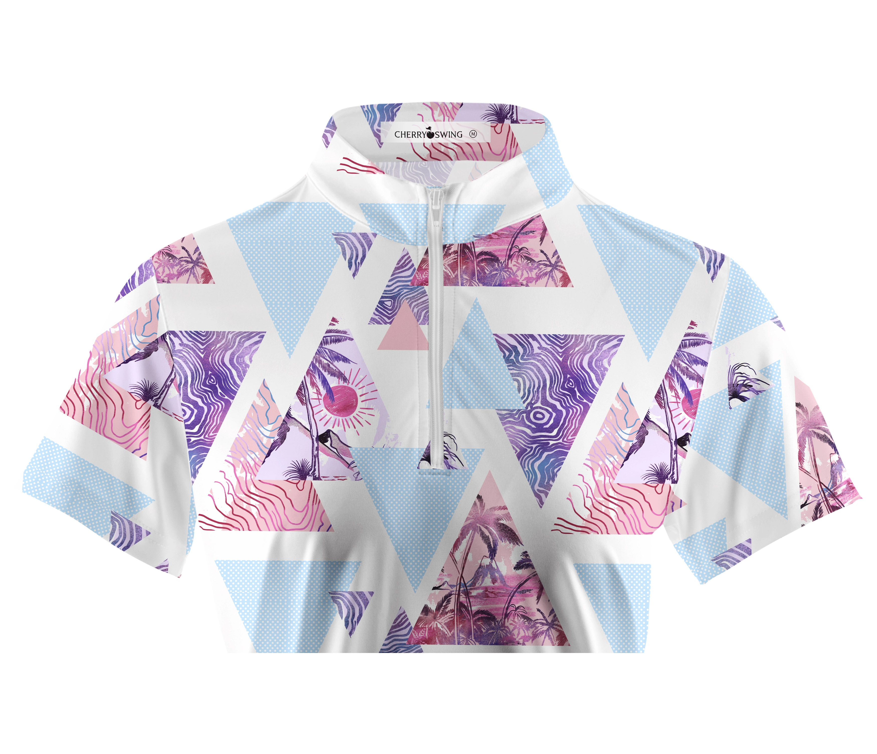 Cherryswing Women's Sunset Hawaii Short Sleeve Polo Shirt