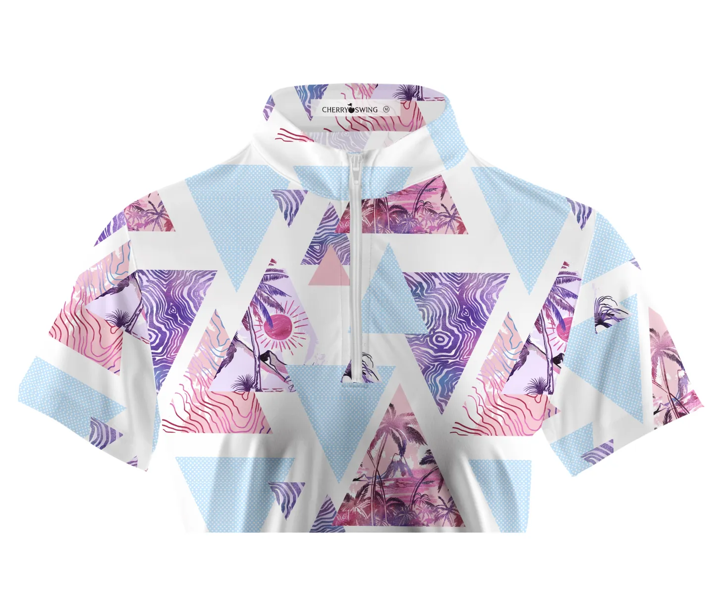 Cherryswing Women's Sunset Hawaii Short Sleeve Polo Shirt