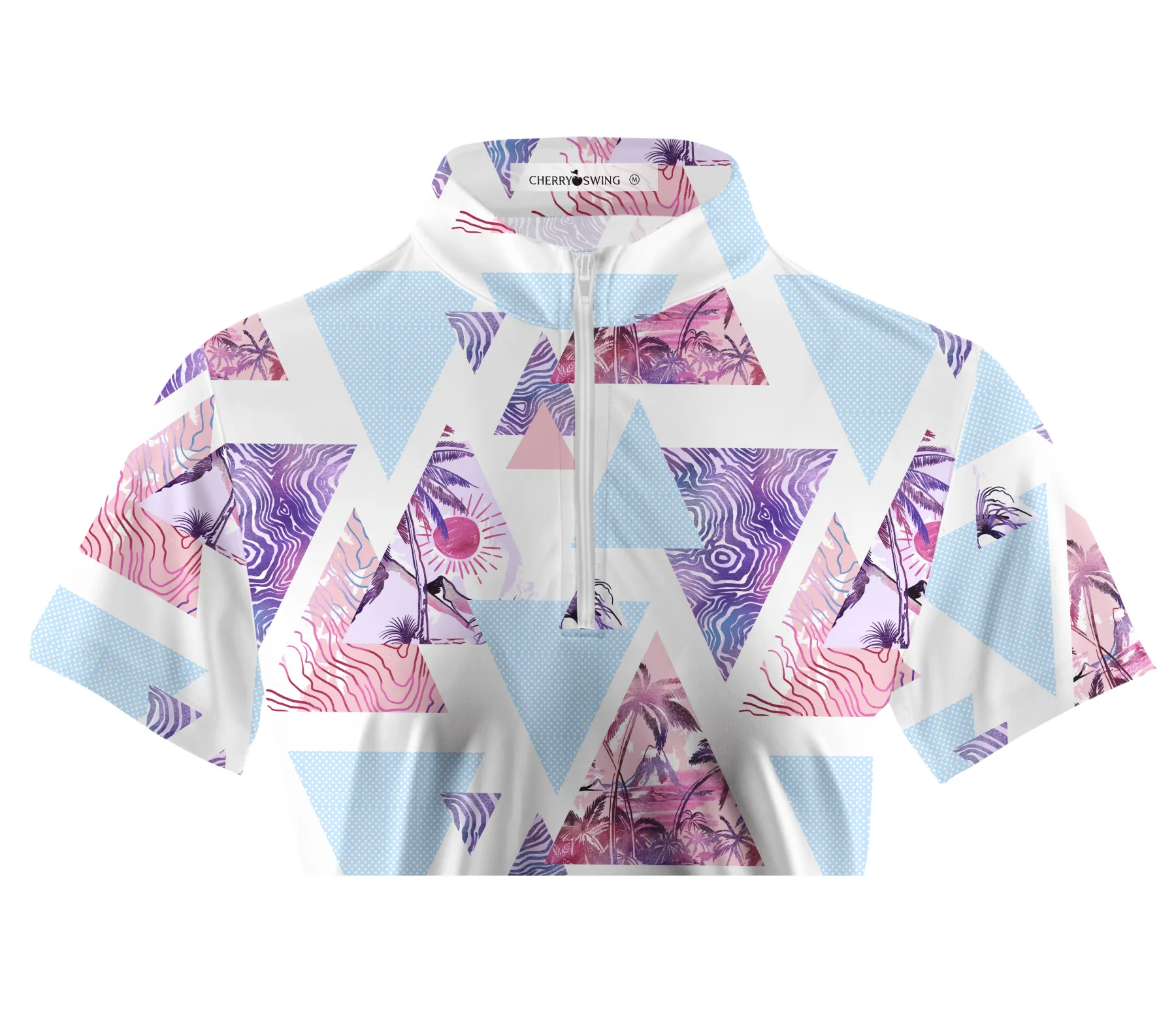 Cherryswing Women's Sunset Hawaii Short Sleeve Polo Shirt