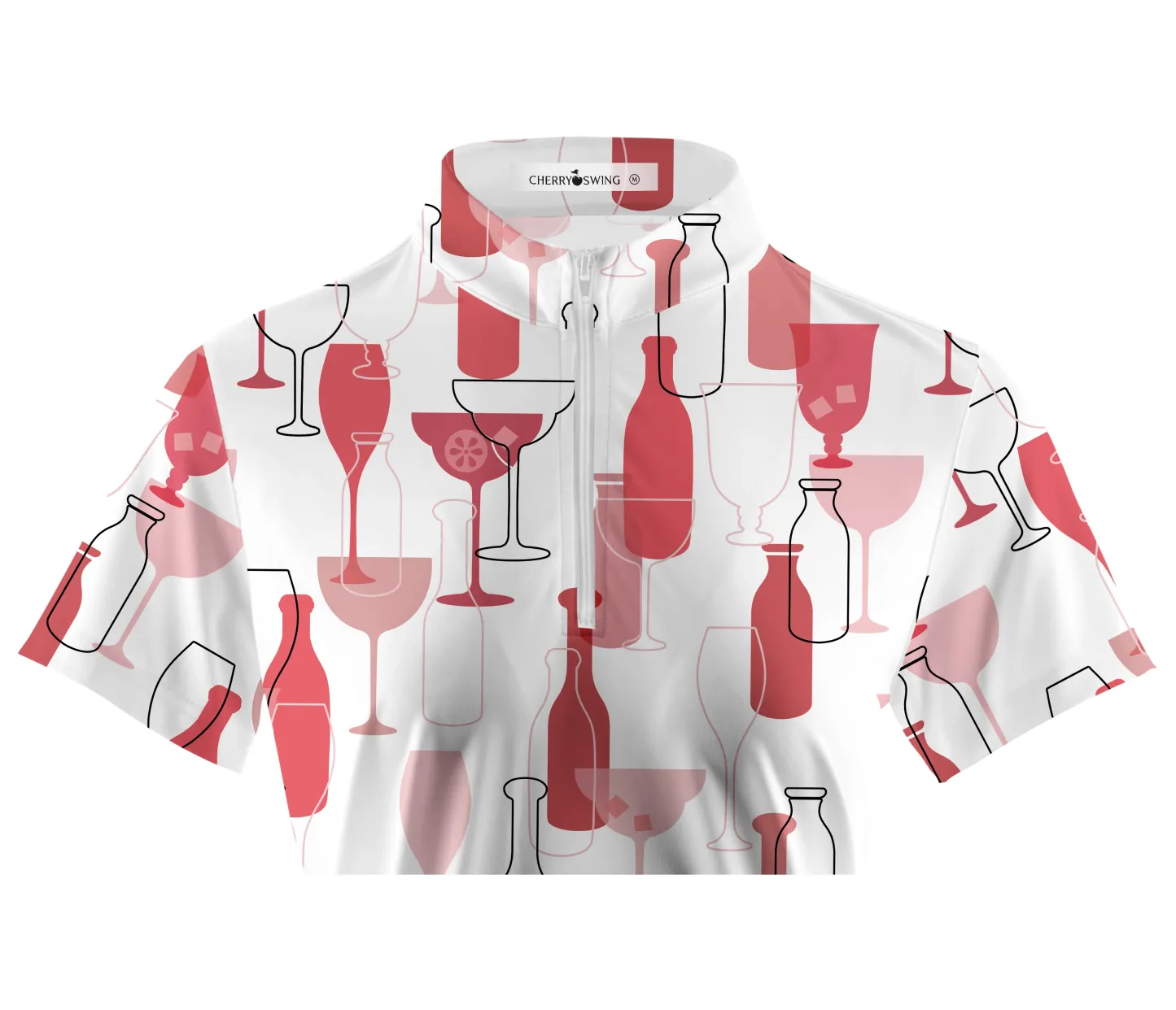 Cherryswing Women's Wine Time Short Sleeve Polo Shirt