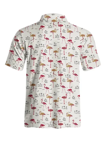 Cherryswing Playful Flamingo Men's Polo Shirt