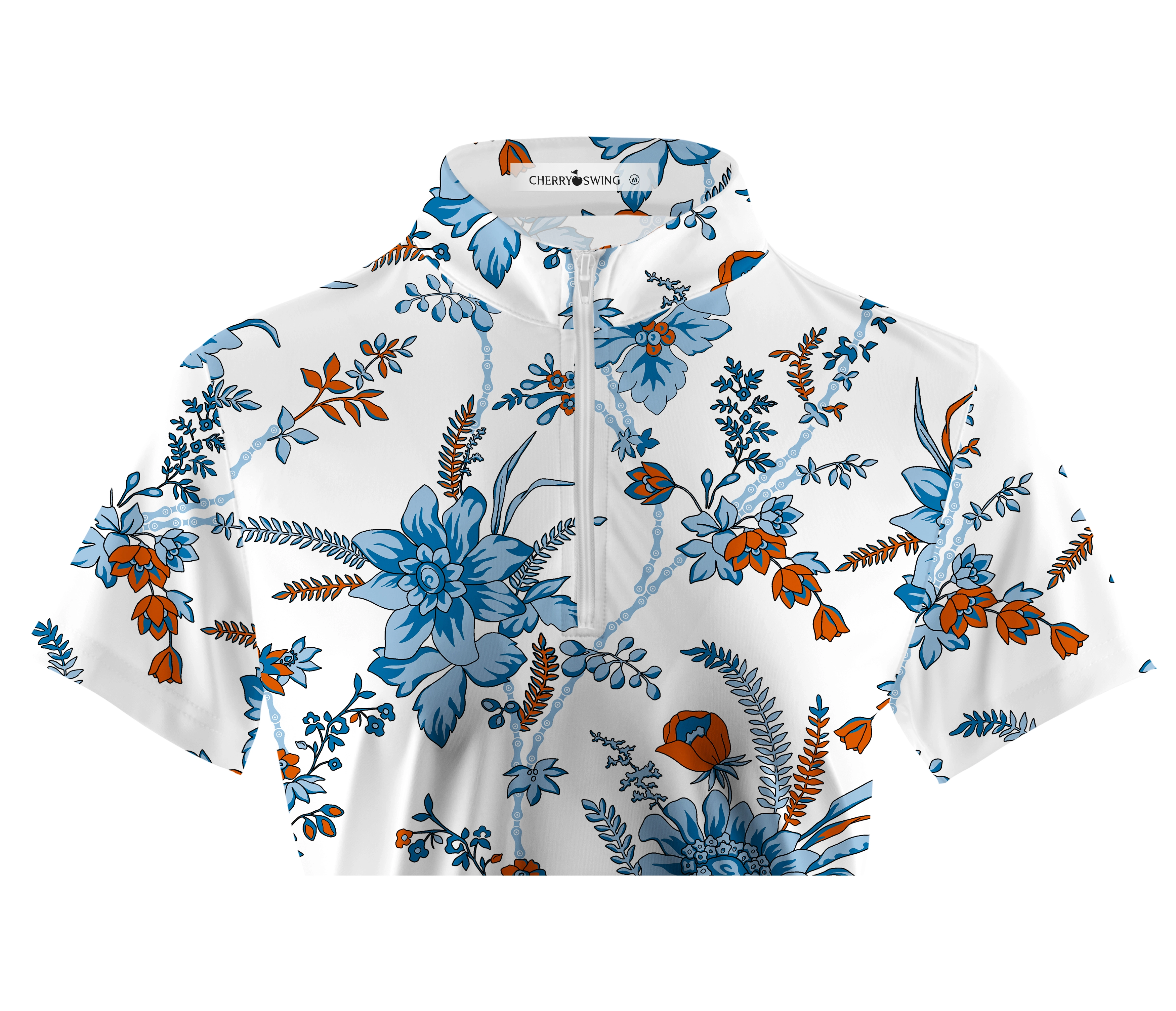 Cherryswing Women's Naturally Growing Orchids Short Sleeve Polos