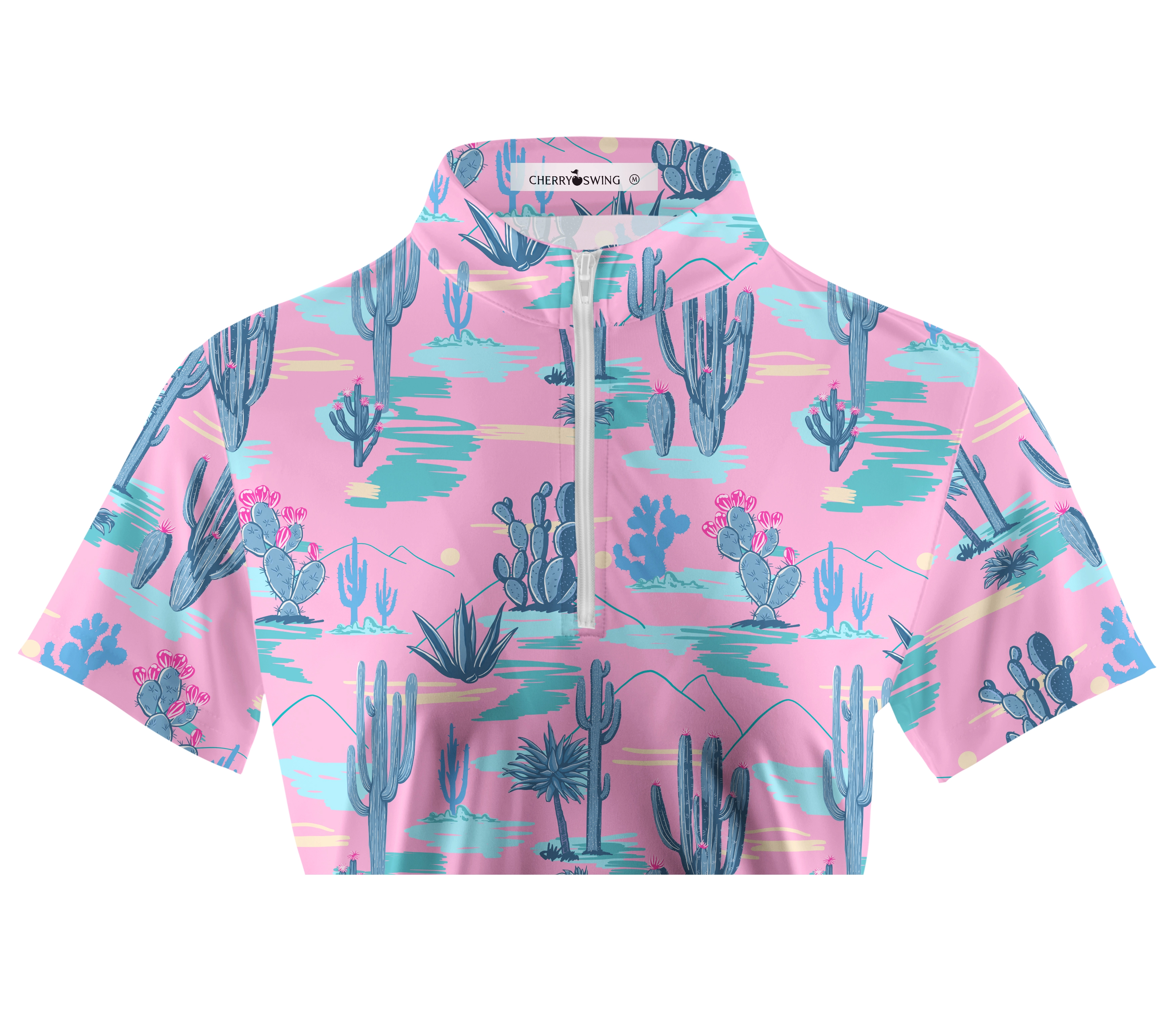 Cherryswing Women's Desert Landscape Short Sleeve Polos