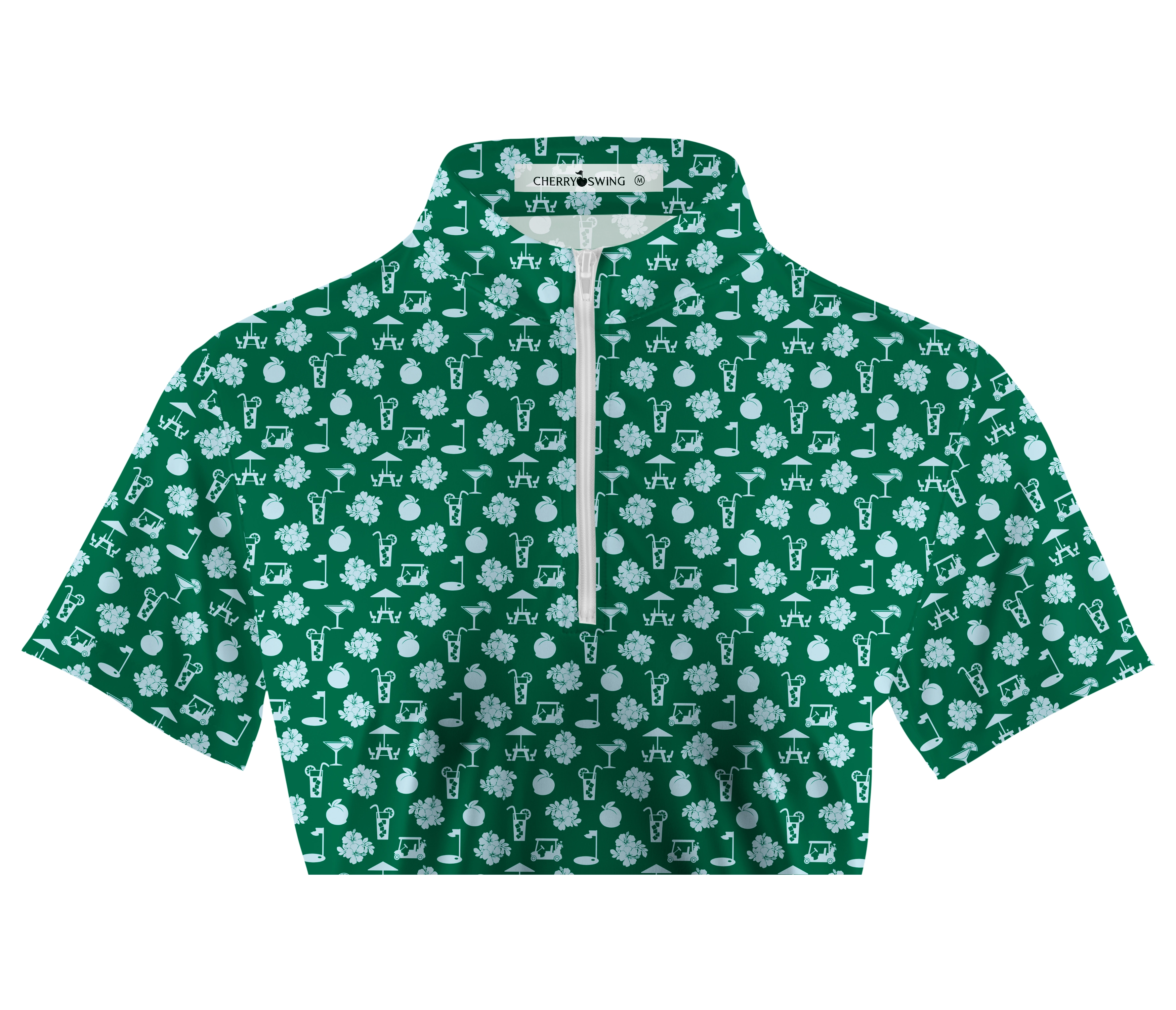 Cherryswing Women's Green Entertainment Short Sleeve Polos