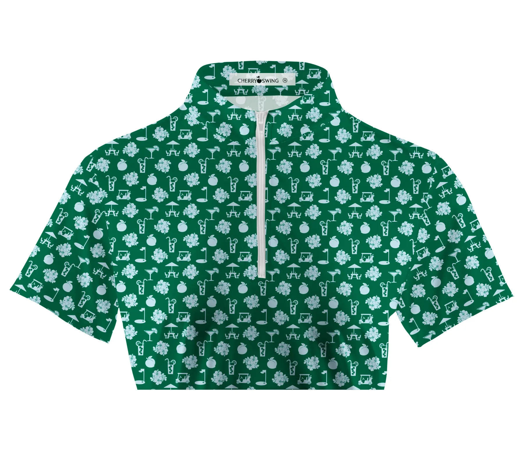 Cherryswing Women's Green Entertainment Short Sleeve Polos