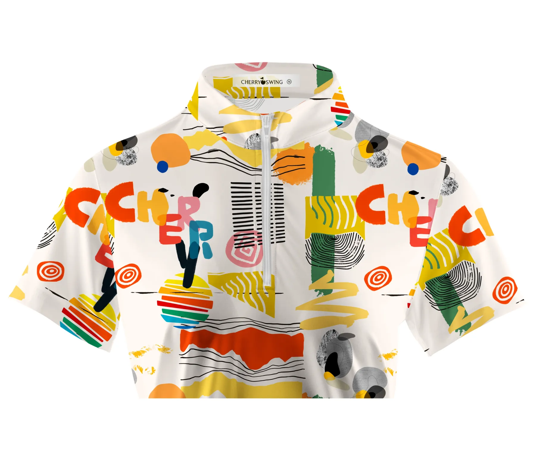 Cherryswing Women's Modern Art Short Sleeve Polos