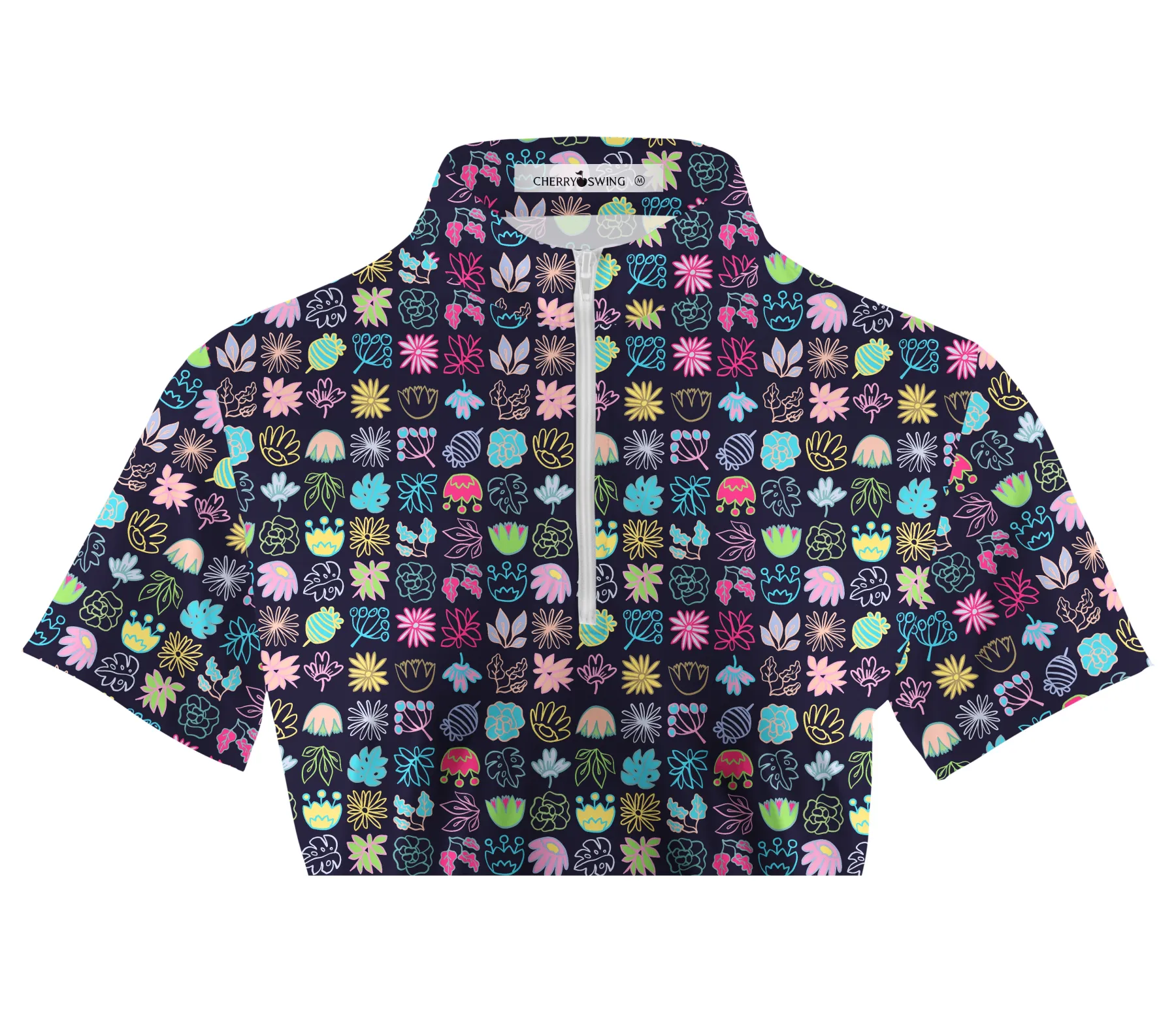 Cherryswing Women's Modern Art Short Sleeve Polos