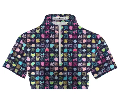 Cherryswing Women's Modern Art Short Sleeve Polos