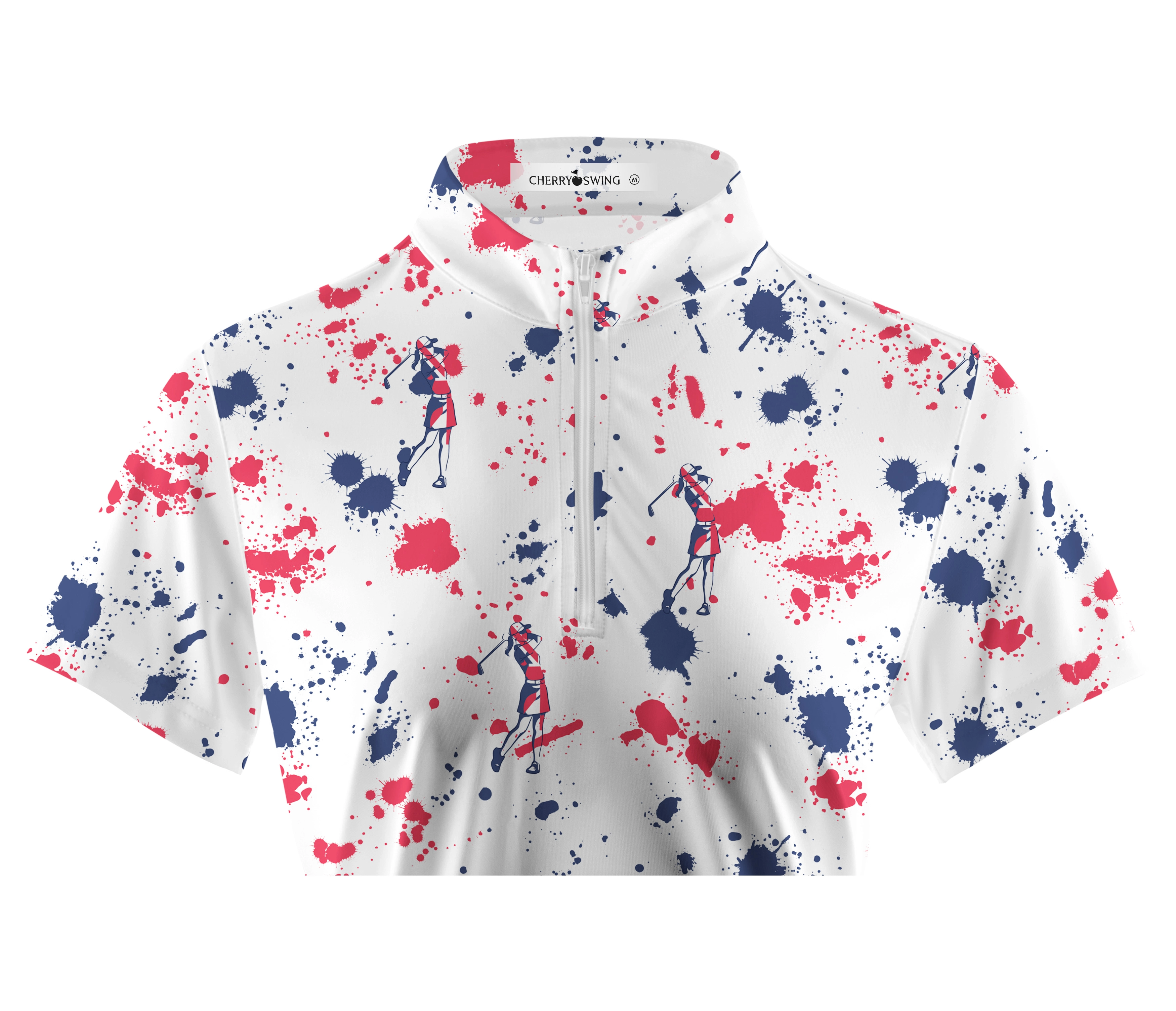 Cherryswing Women's Silhouetted Golfers Short Sleeve Polos
