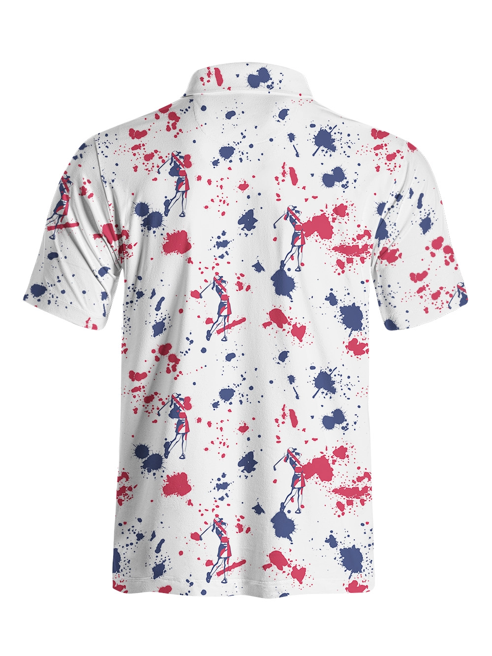 Cherryswing Silhouetted Golfers Men's Golf Short Sleeve Polos 