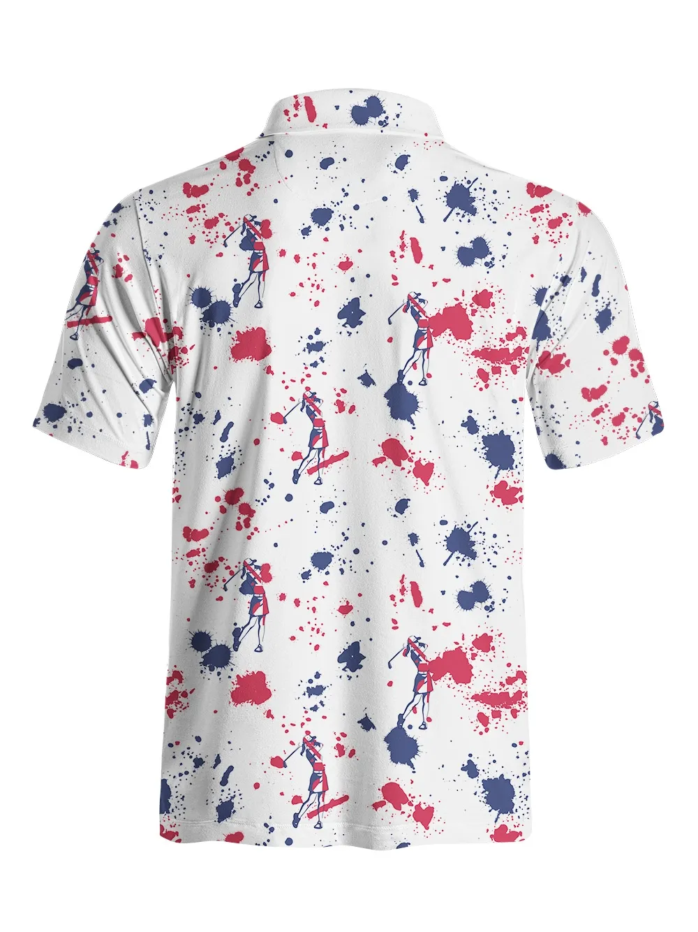 Cherryswing Silhouetted Golfers Men's Golf Short Sleeve Polos 