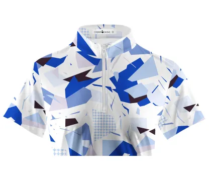 Cherryswing Women's Abstract Art Short Sleeve Polos