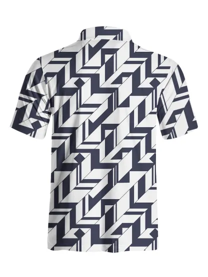 Cherryswing Geometric Art Men's Polo Shirt