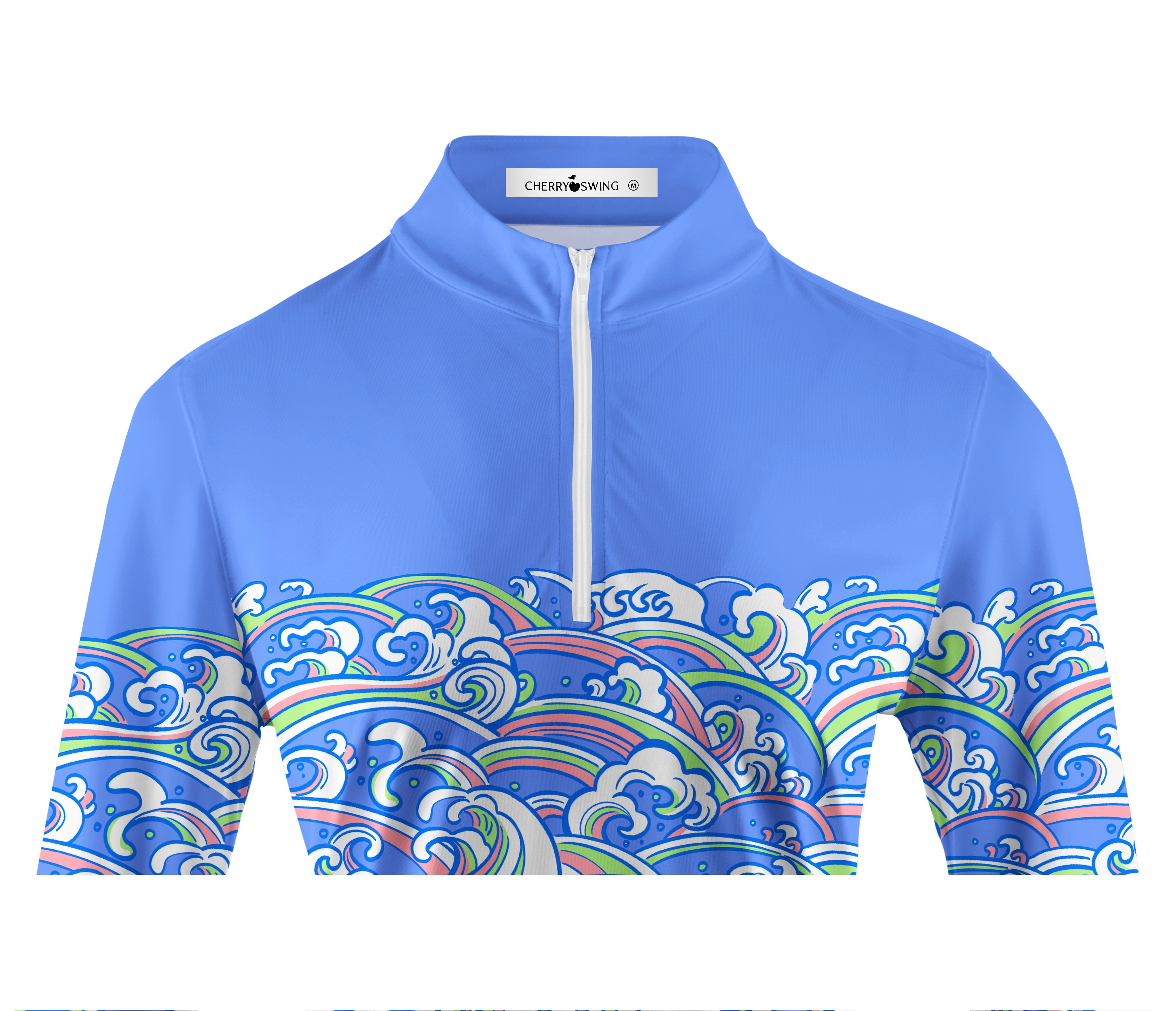 Cherryswing Women's Energy of Ocean Long Sleeve Polo Shirt