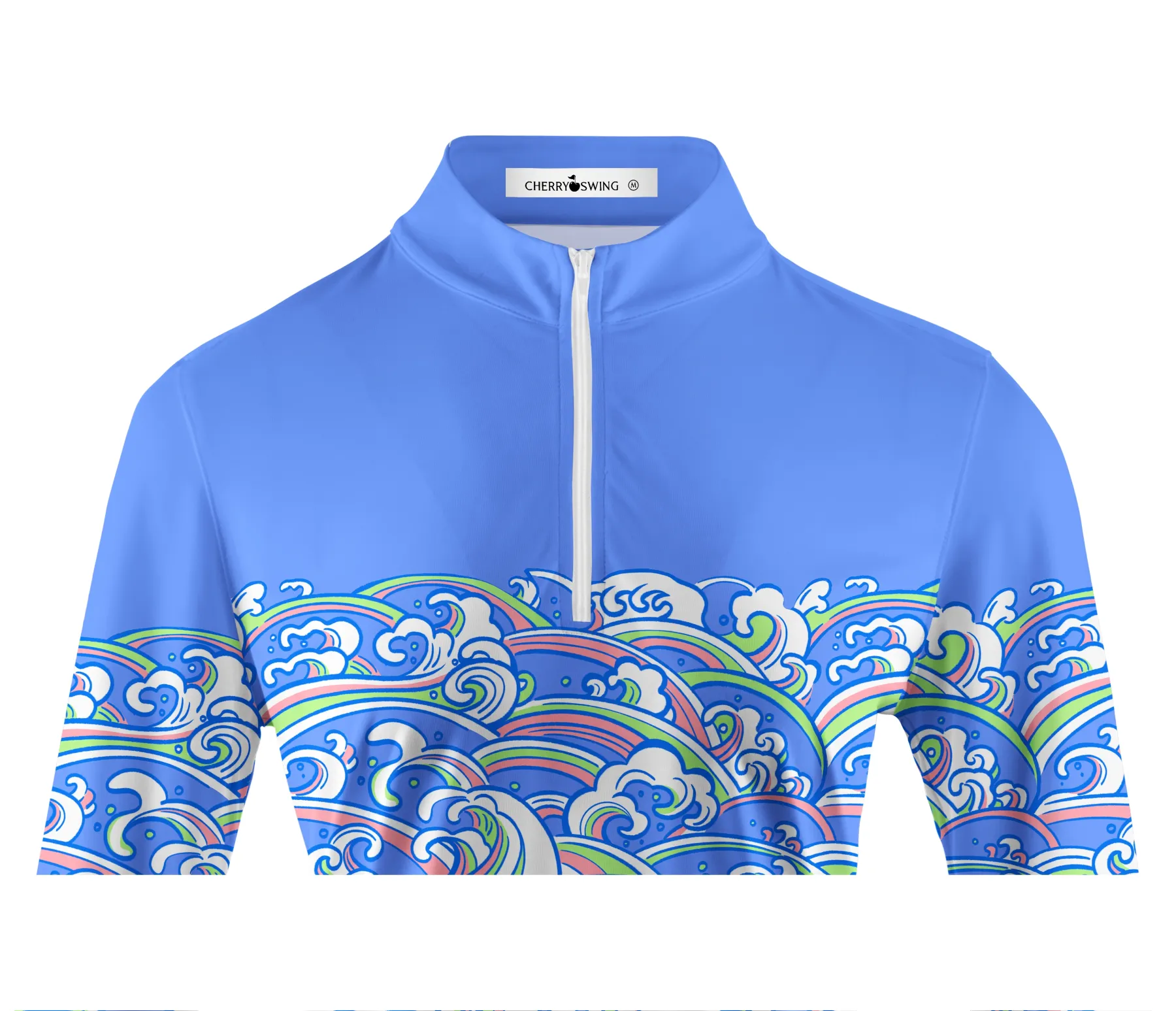 Cherryswing Women's Energy of Ocean Long Sleeve Polo Shirt