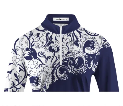 Cherryswing Women's Timeless Artistry Long Sleeve Polo Shirt