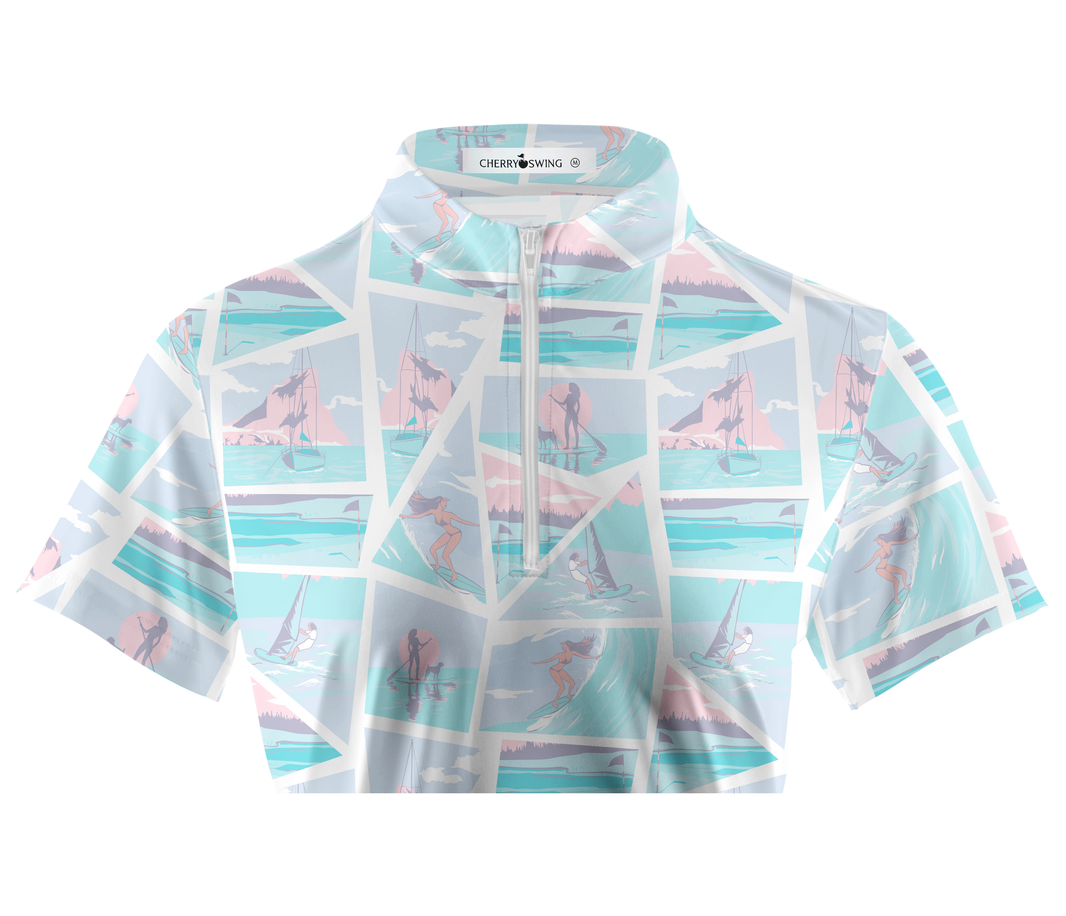 Cherryswing Women's Beachside Charm Short Sleeve Polos