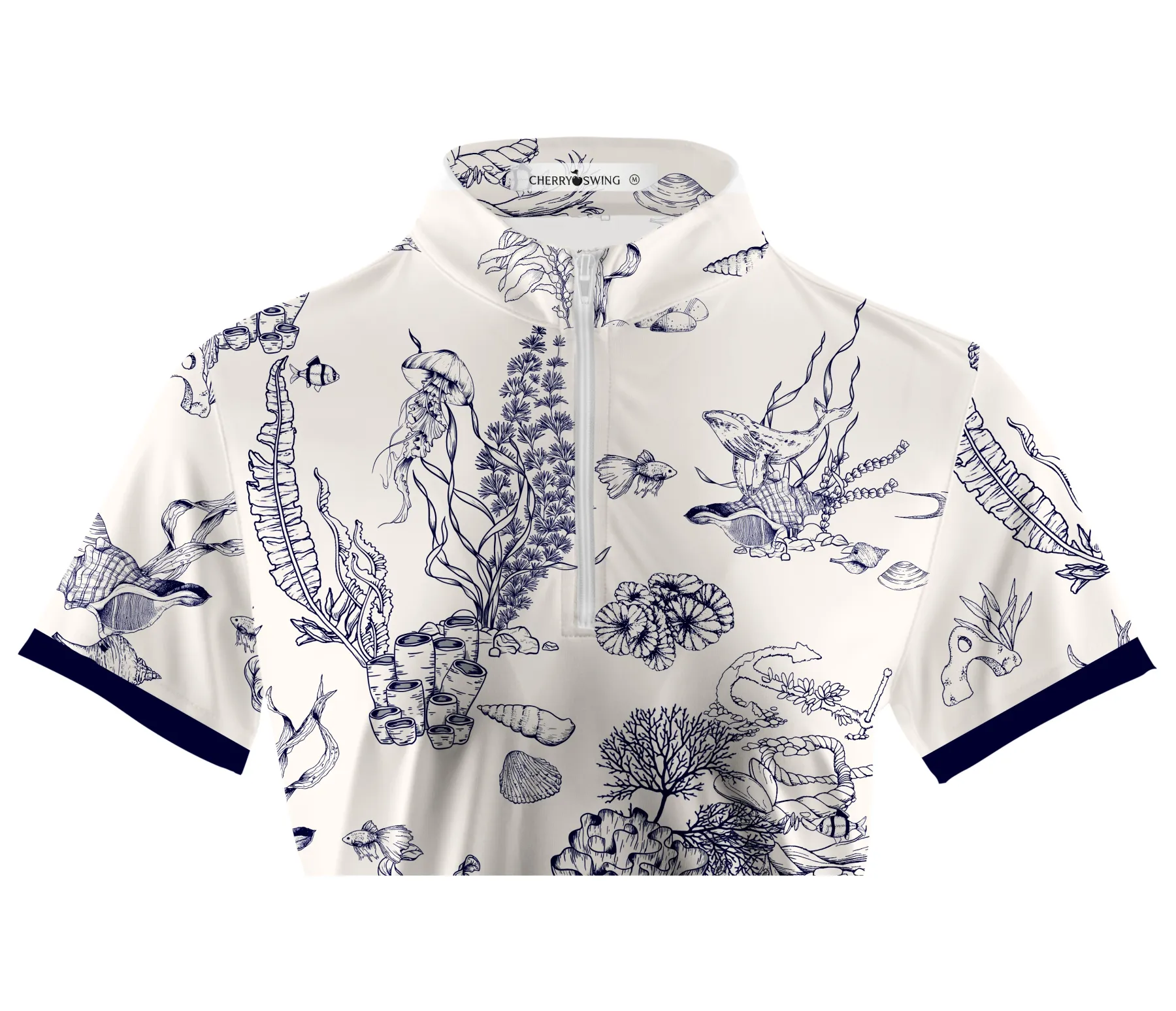 Cherryswing Women's Whimsical Nature Short Sleeve Polos