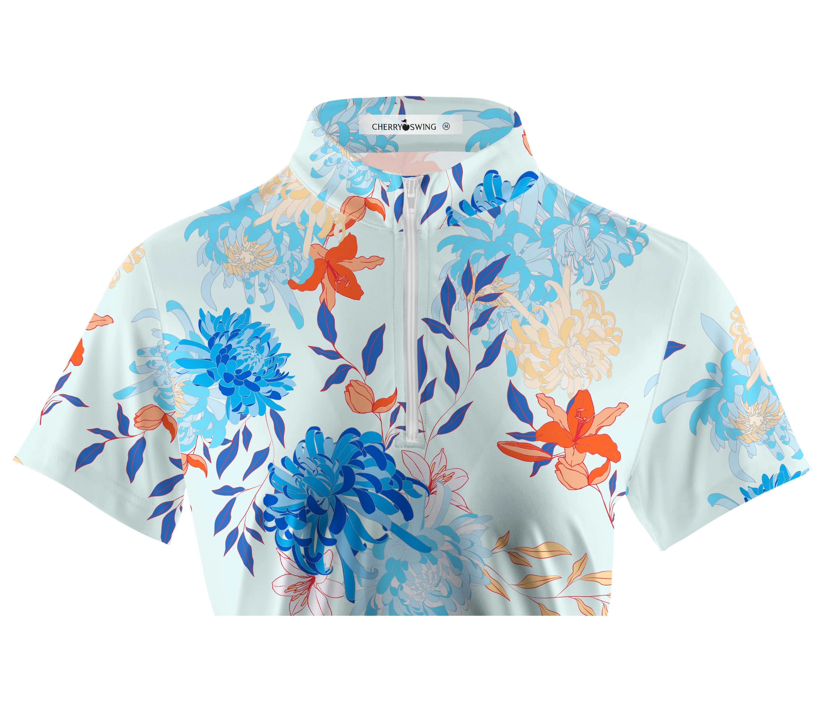 Cherryswing Women's Vivid Floral Short Sleeve Polos