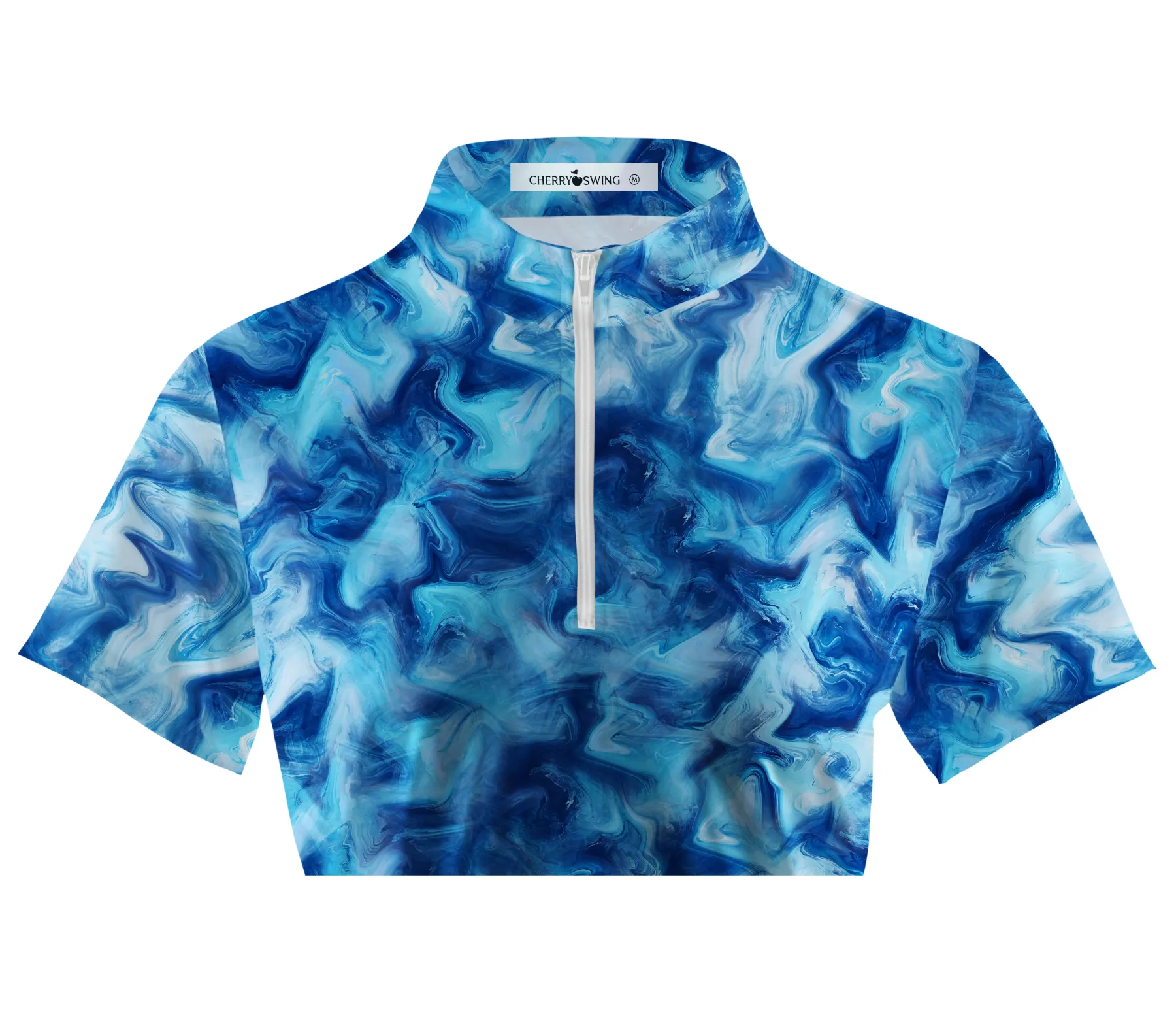 Cherryswing Women's Ocean Waves Short Sleeve Polos