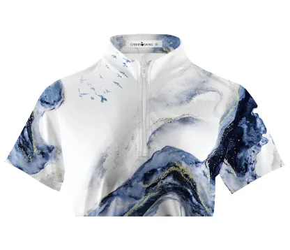 Cherryswing Women's Natural Patterns Short Sleeve Polos