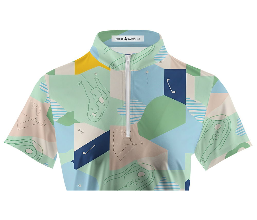 Cherryswing Women's Course Collage Short Sleeve Polos
