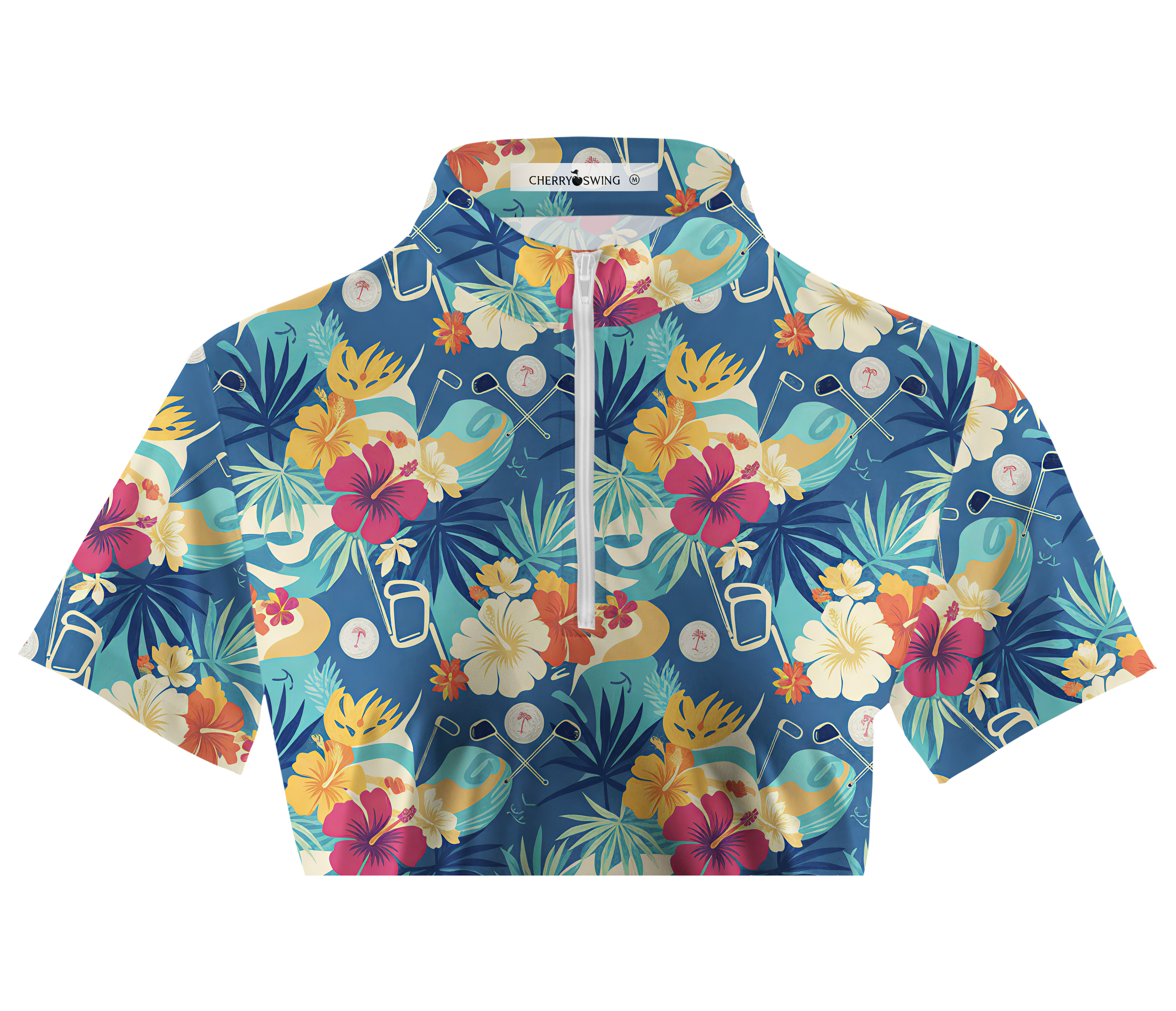 Cherryswing Women's Hawaiian Golf Floral Short Sleeve Polos