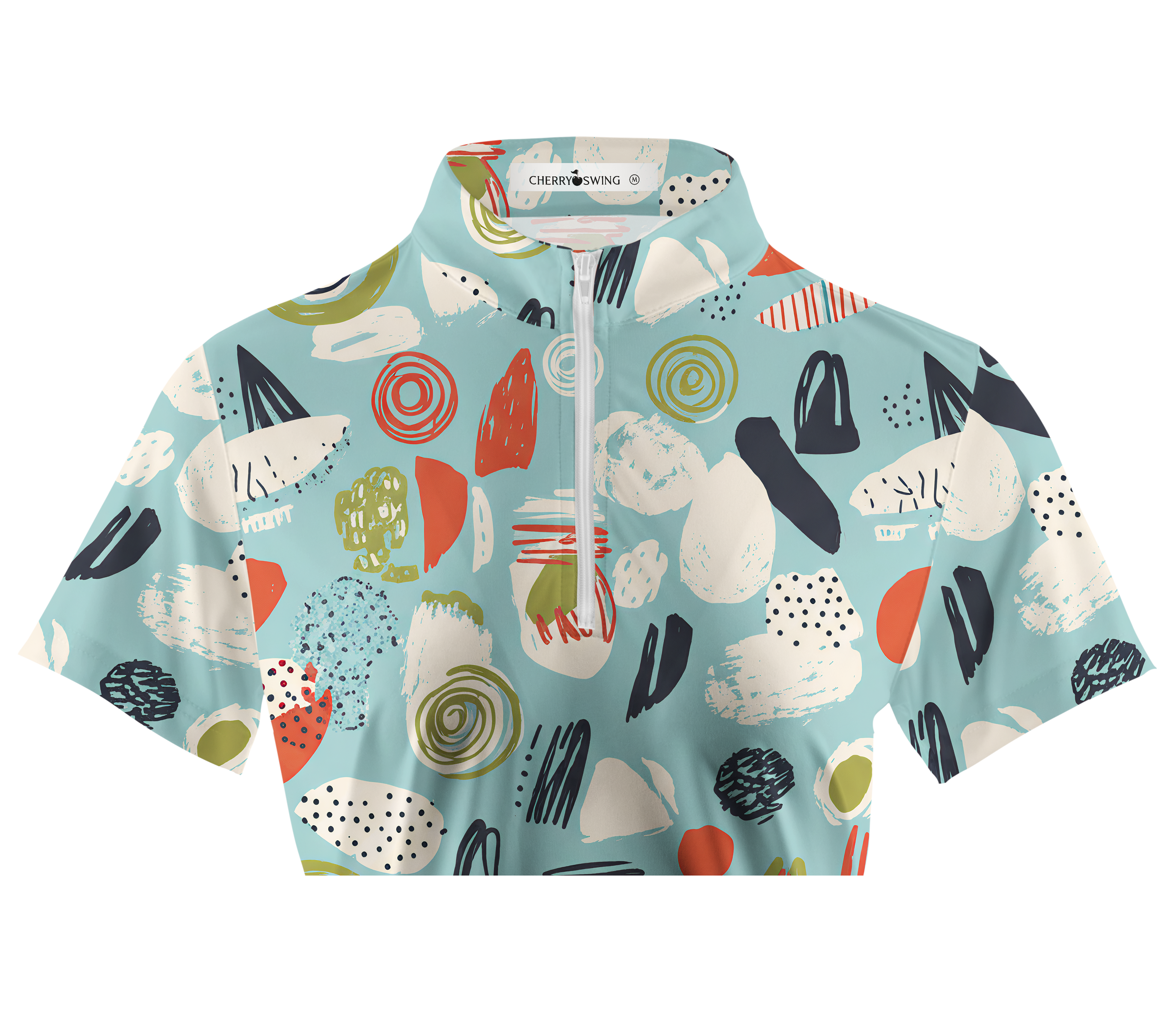 Cherryswing Women's Playful Strokes Short Sleeve Polos