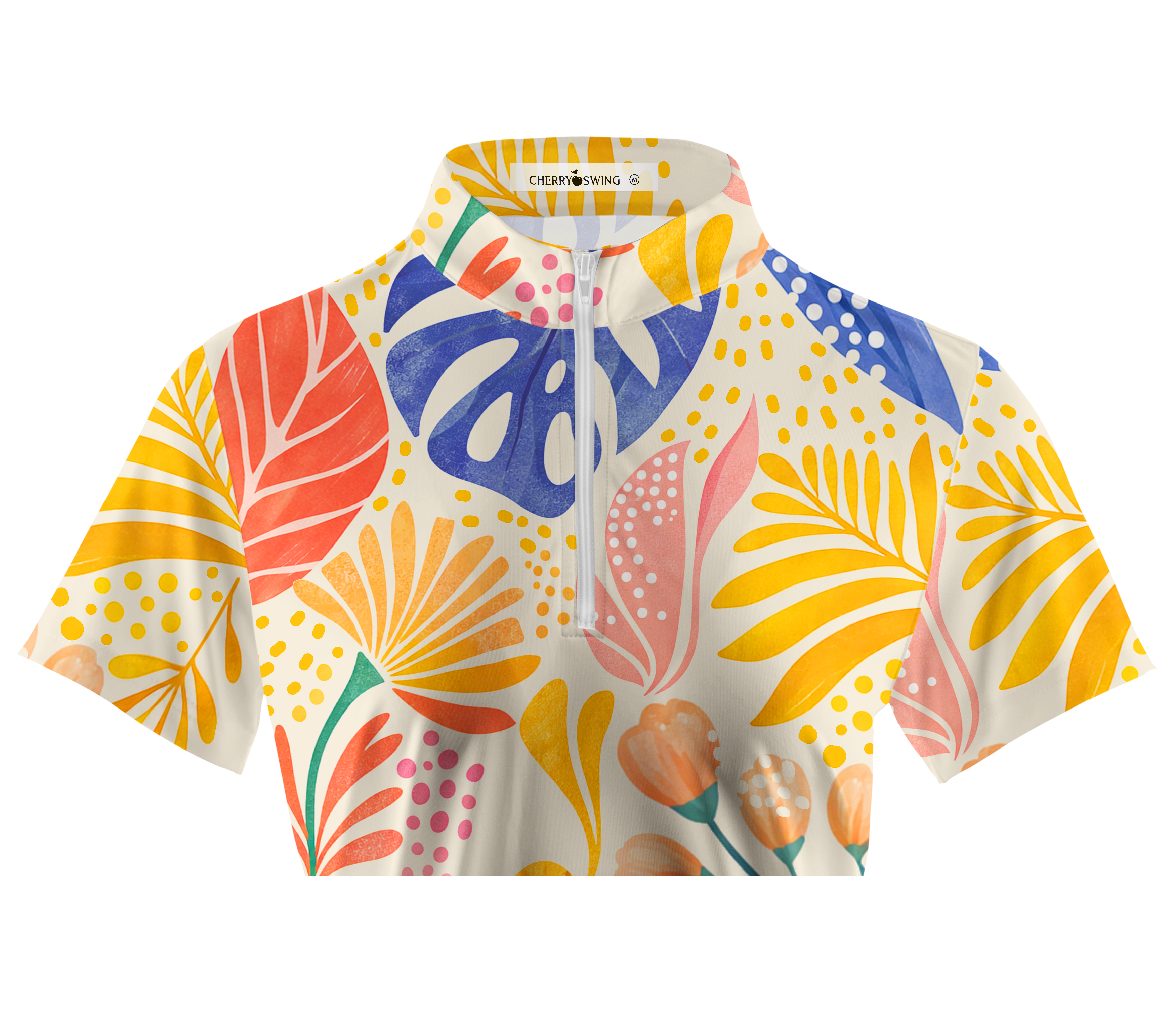 Cherryswing Women's Citrus Bloom Short Sleeve Polos