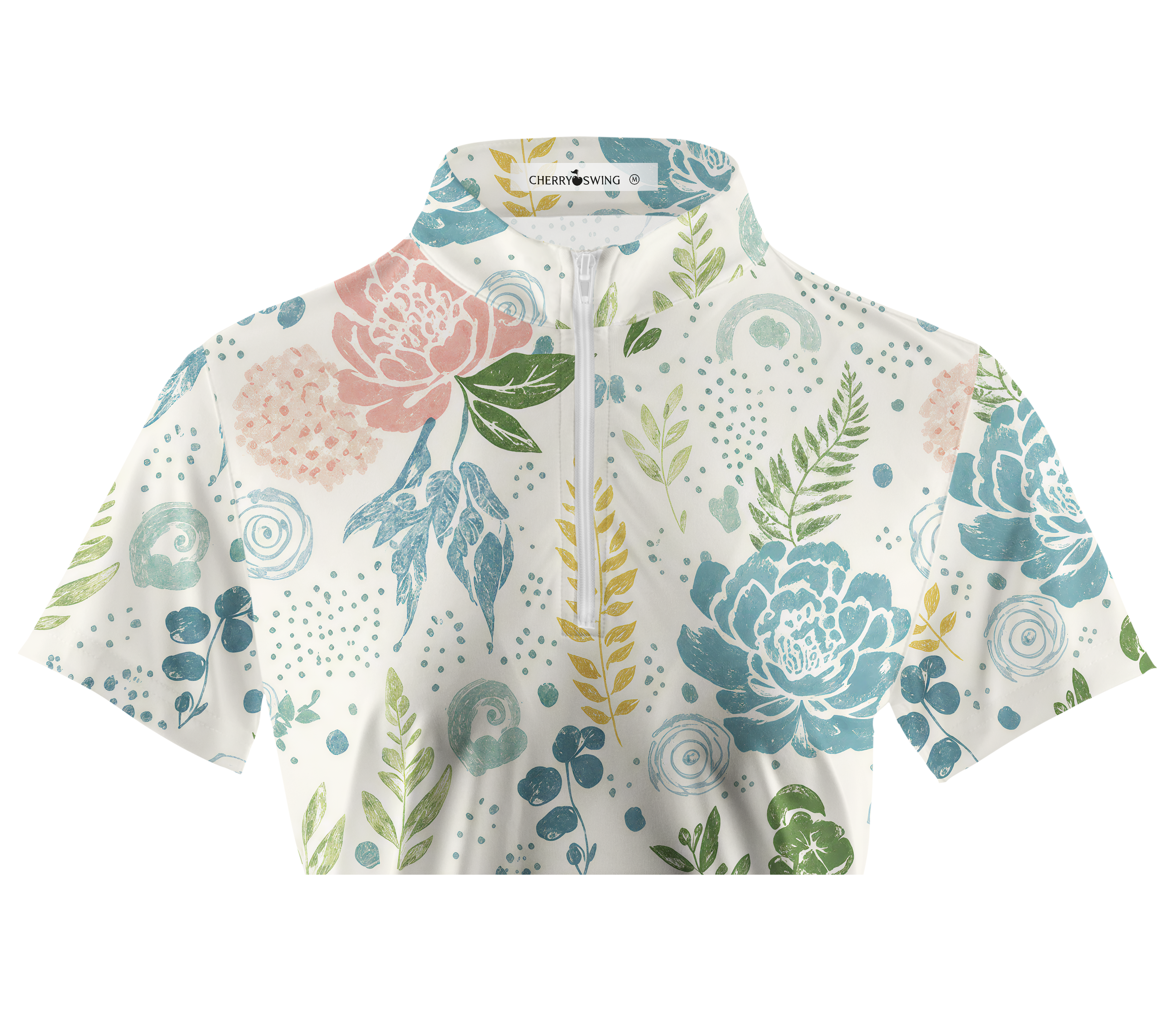 Cherryswing Women's Pastel Garden Short Sleeve Polos