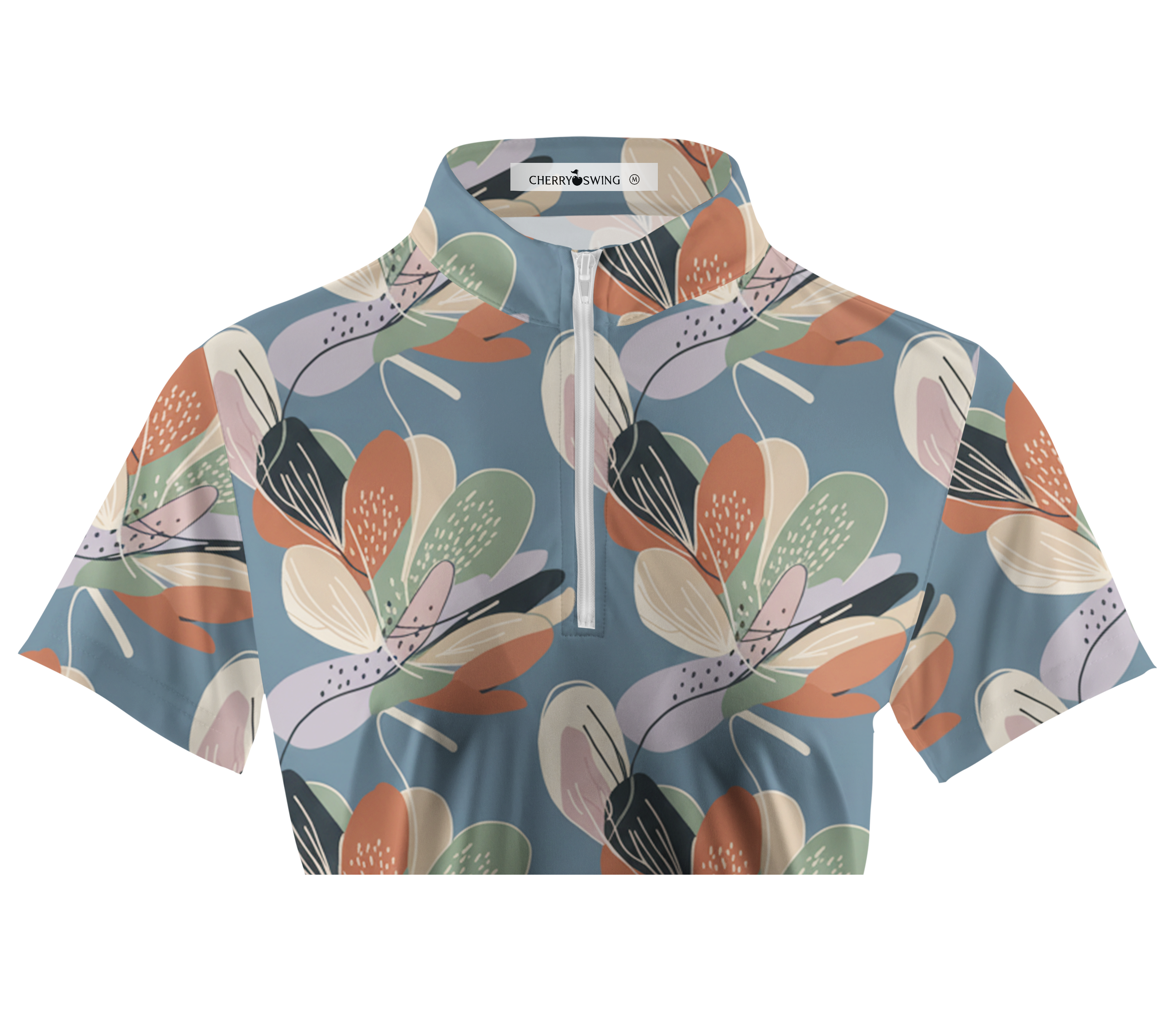 Cherryswing Women's Coastal Bloom Short Sleeve Polos