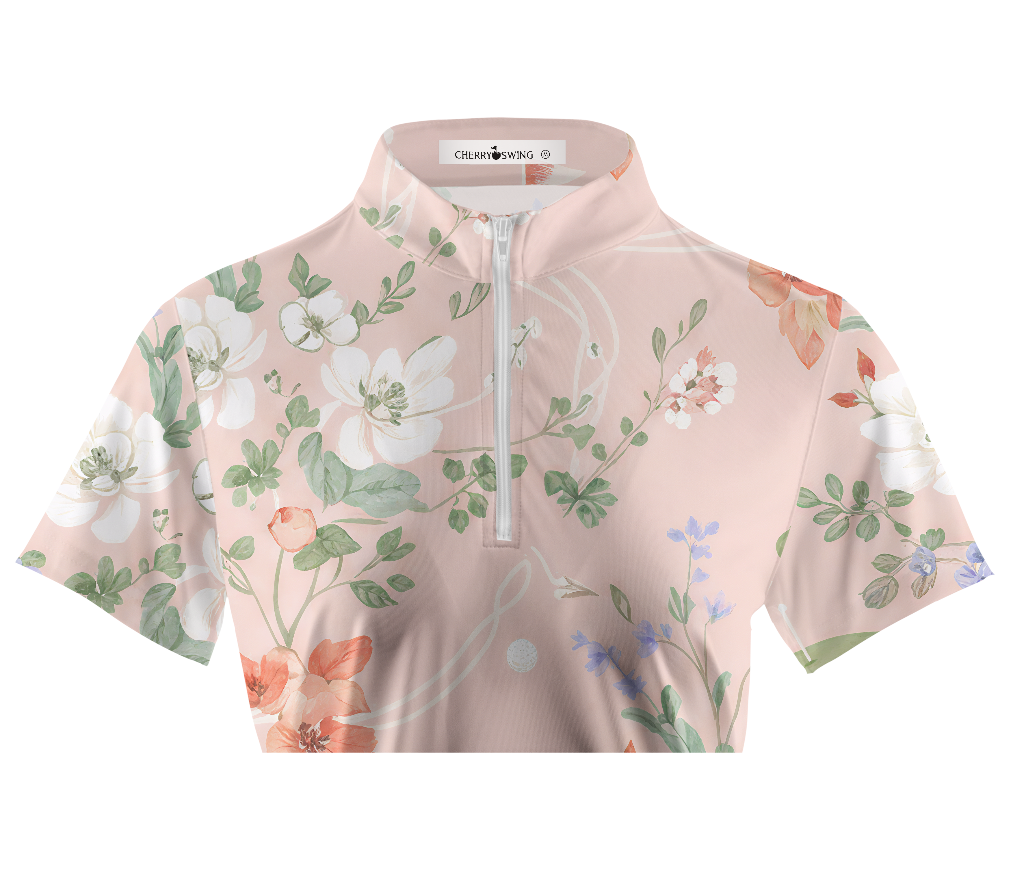Cherryswing Women's Floral Par Short Sleeve Polos