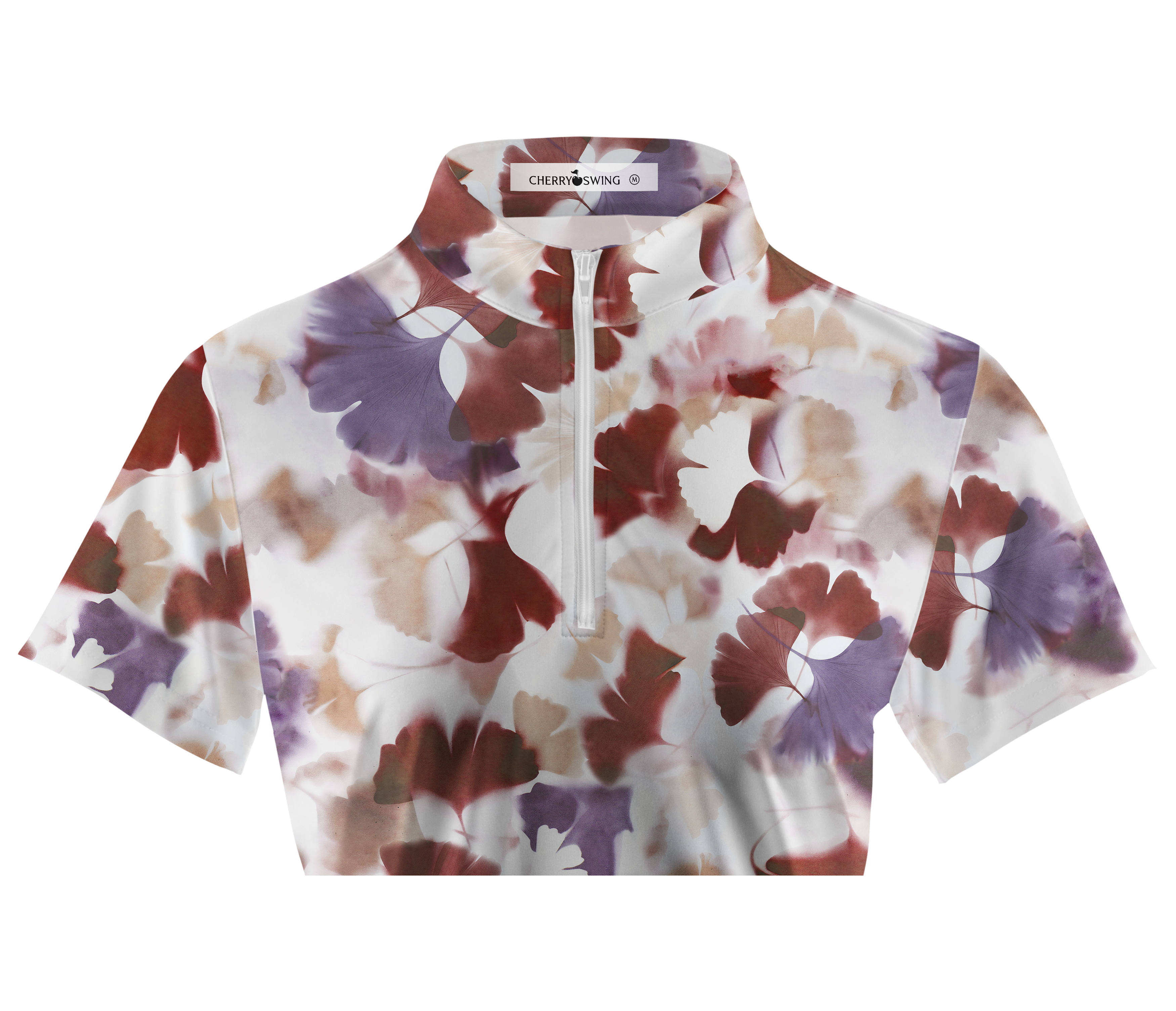 Cherryswing Women's Autumn Leaf Short Sleeve Polos