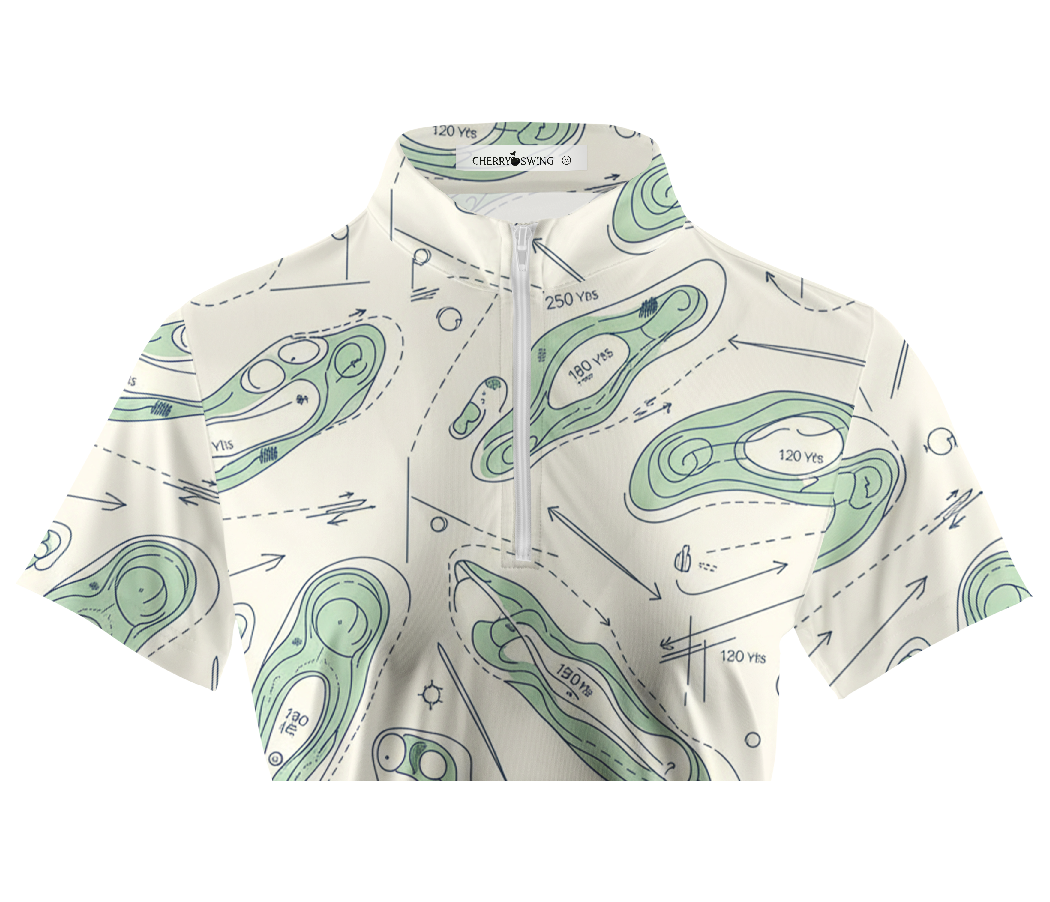 Cherryswing Women's Fairway Cartography Short Sleeve Polos