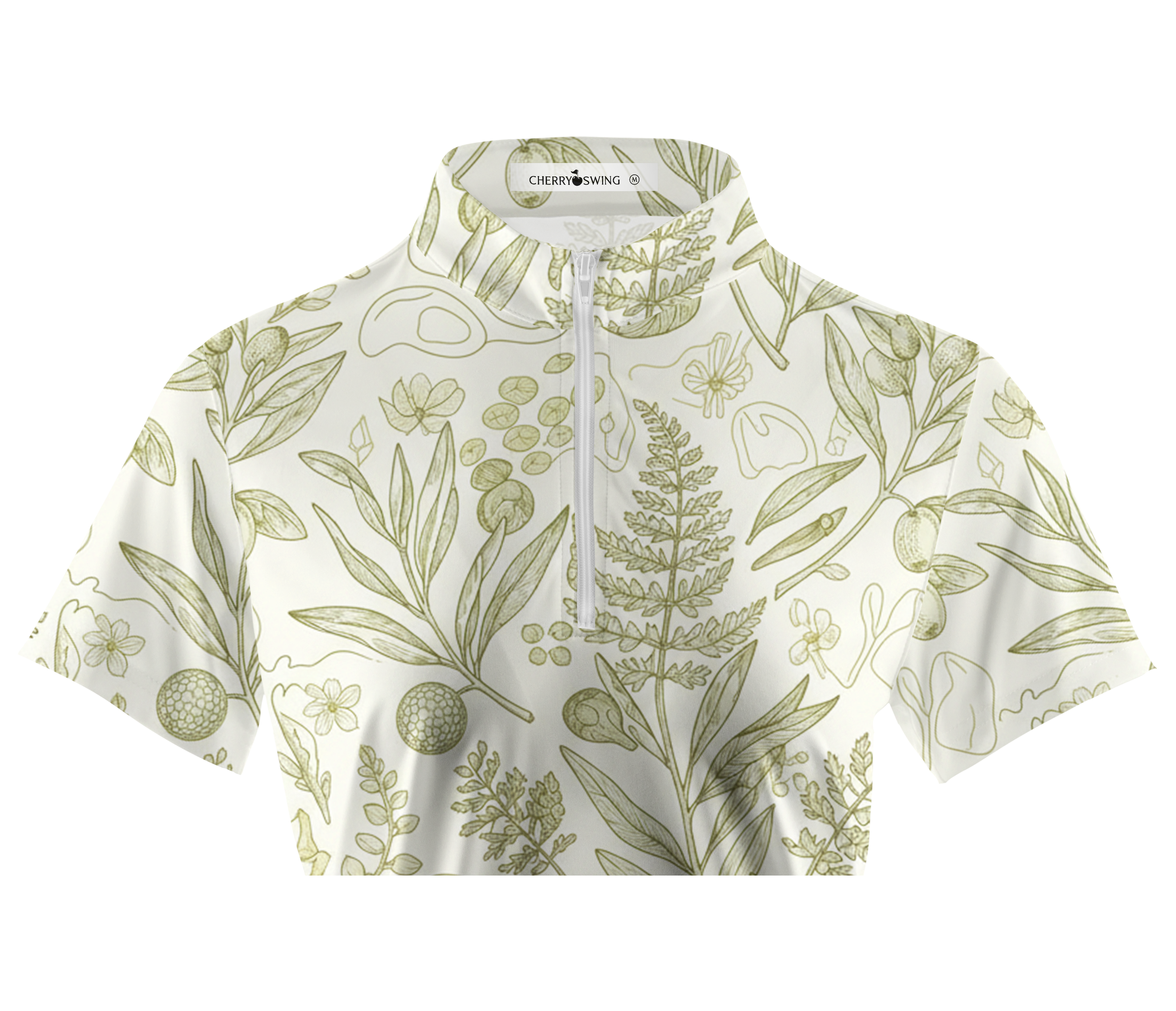 Cherryswing Women's Green Botanica Short Sleeve Polos