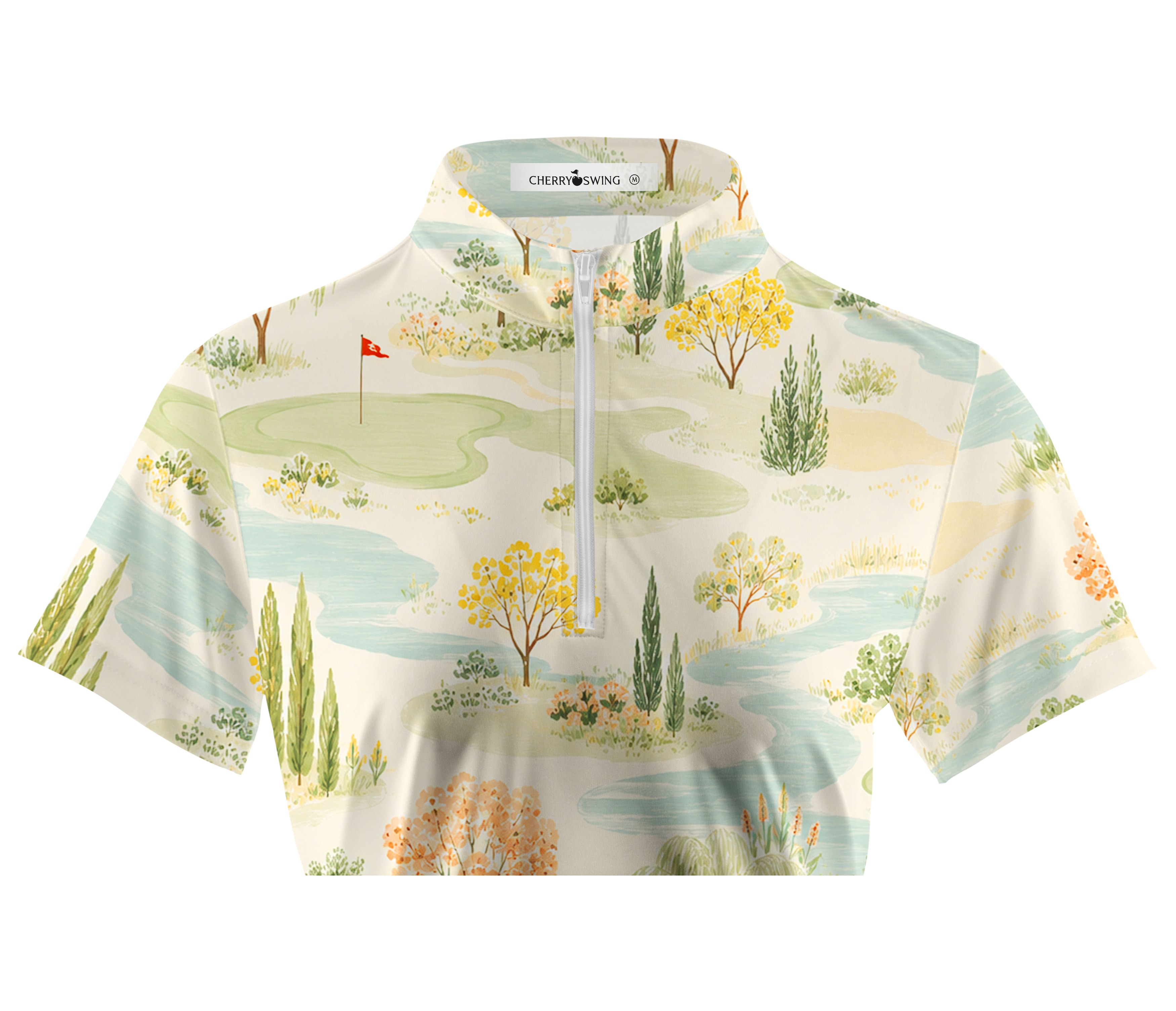 Cherryswing Women's Watercolor Fairway Short Sleeve Golf Shirt