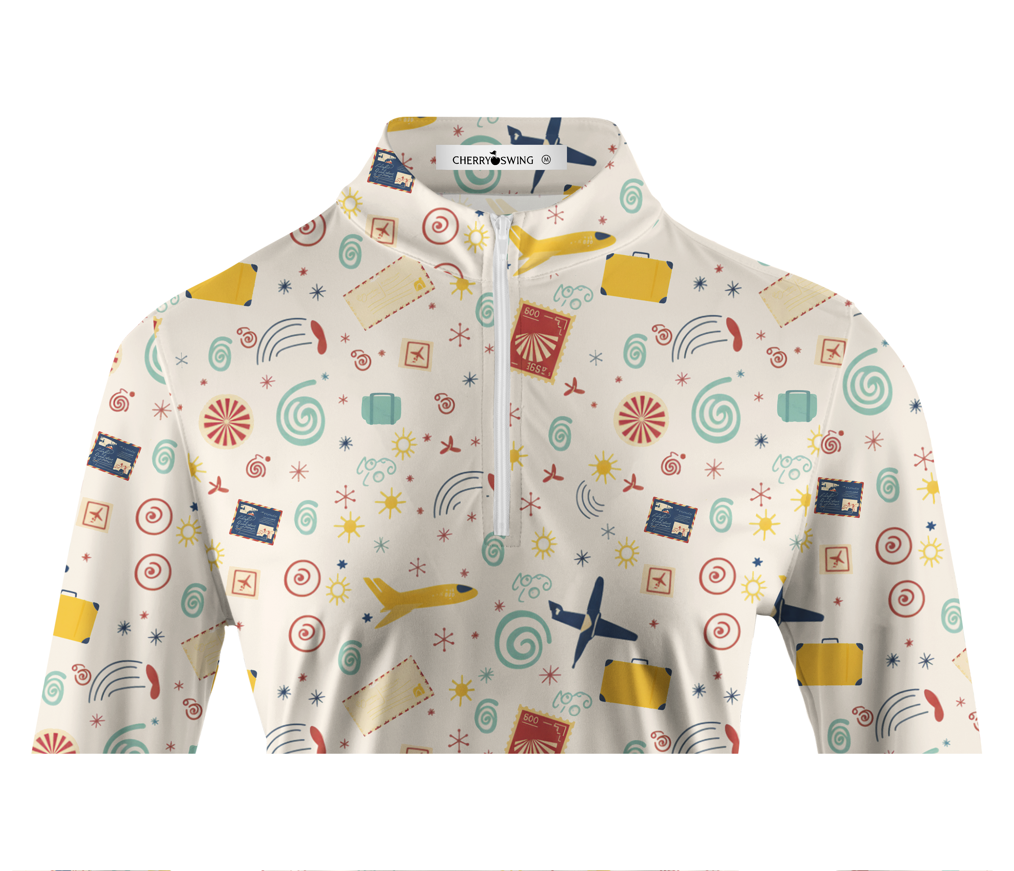 Cherryswing Women's Passport Print Long Sleeve Golf Shirt