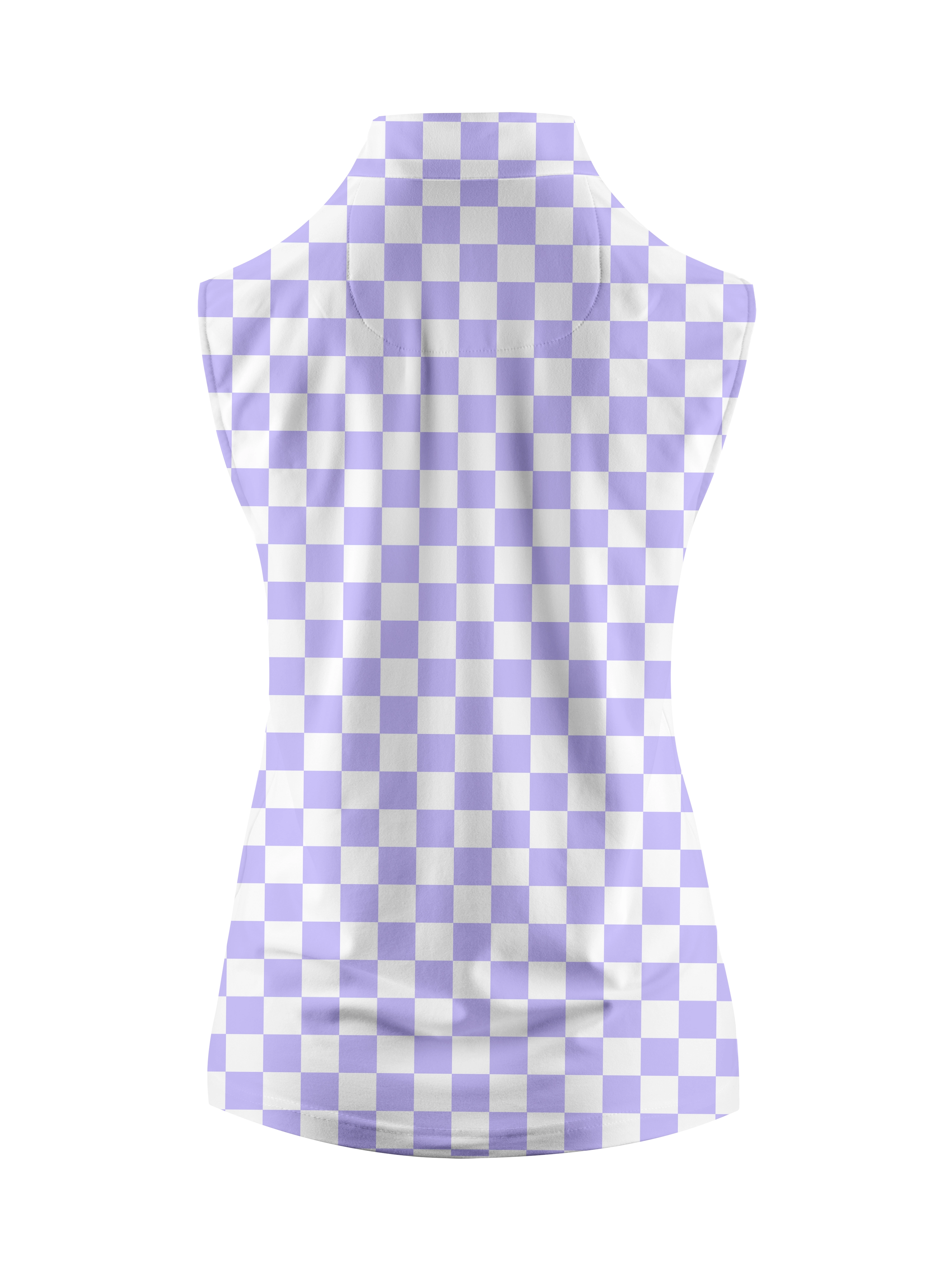 Cherryswing Women's Sleeveless Checkerboard Print Golf Polo Shirt
