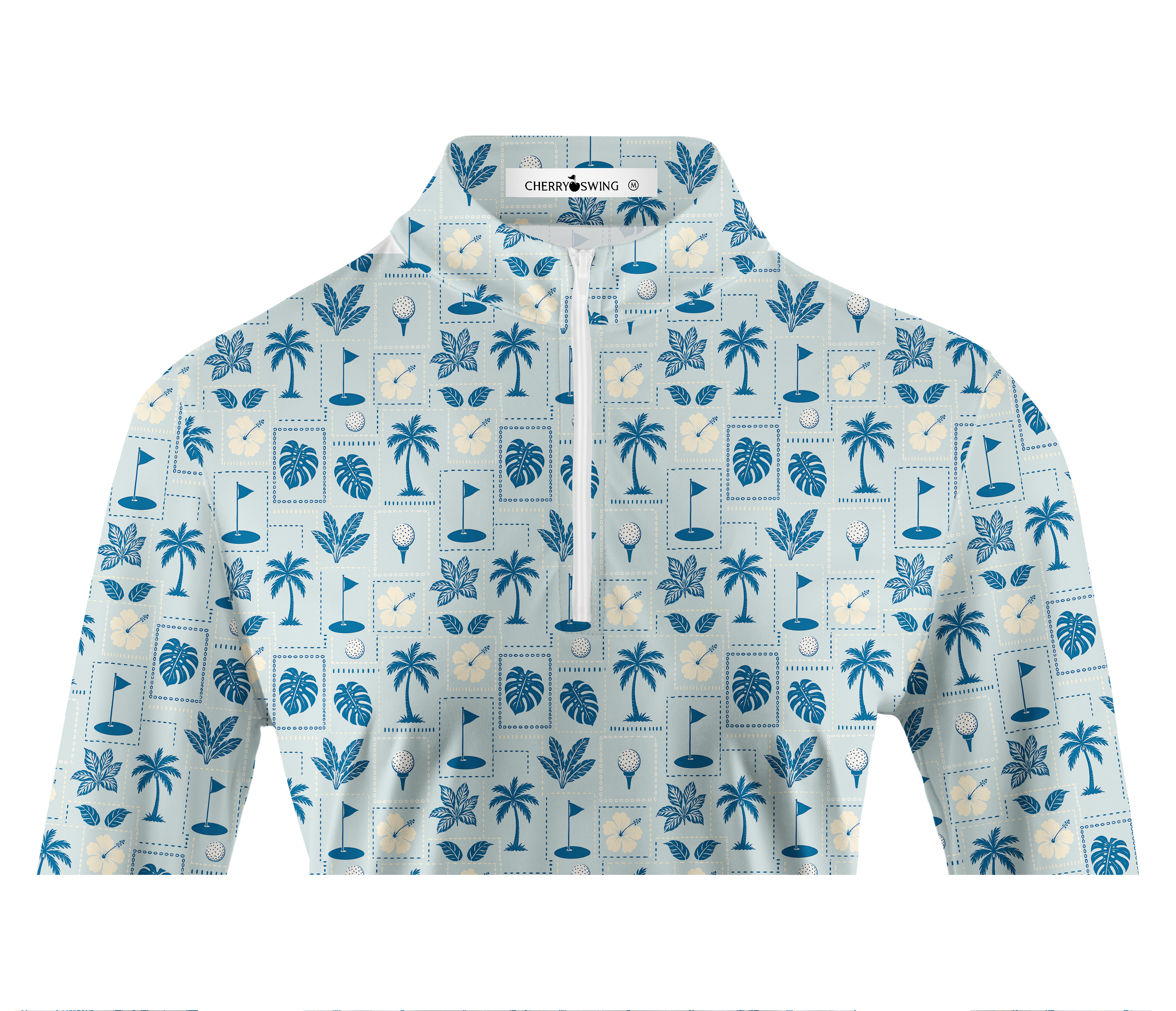 Cherryswing Women's Tropic Grid Long Sleeve Golf Shirt